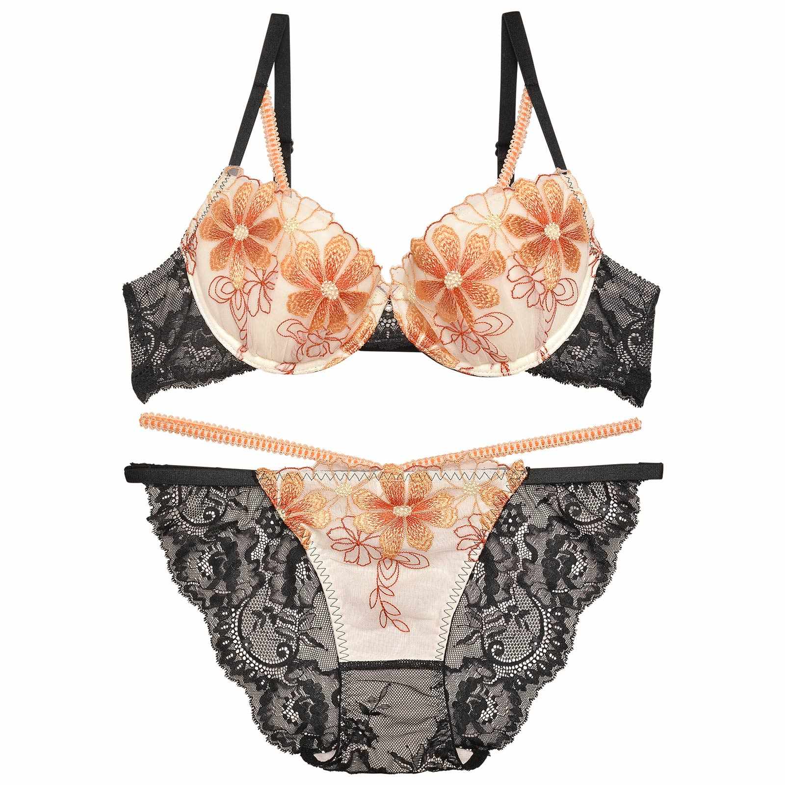 【Reinest】トゥインクルマーガレットペタルブラジャー&バック透けフルバックショーツ