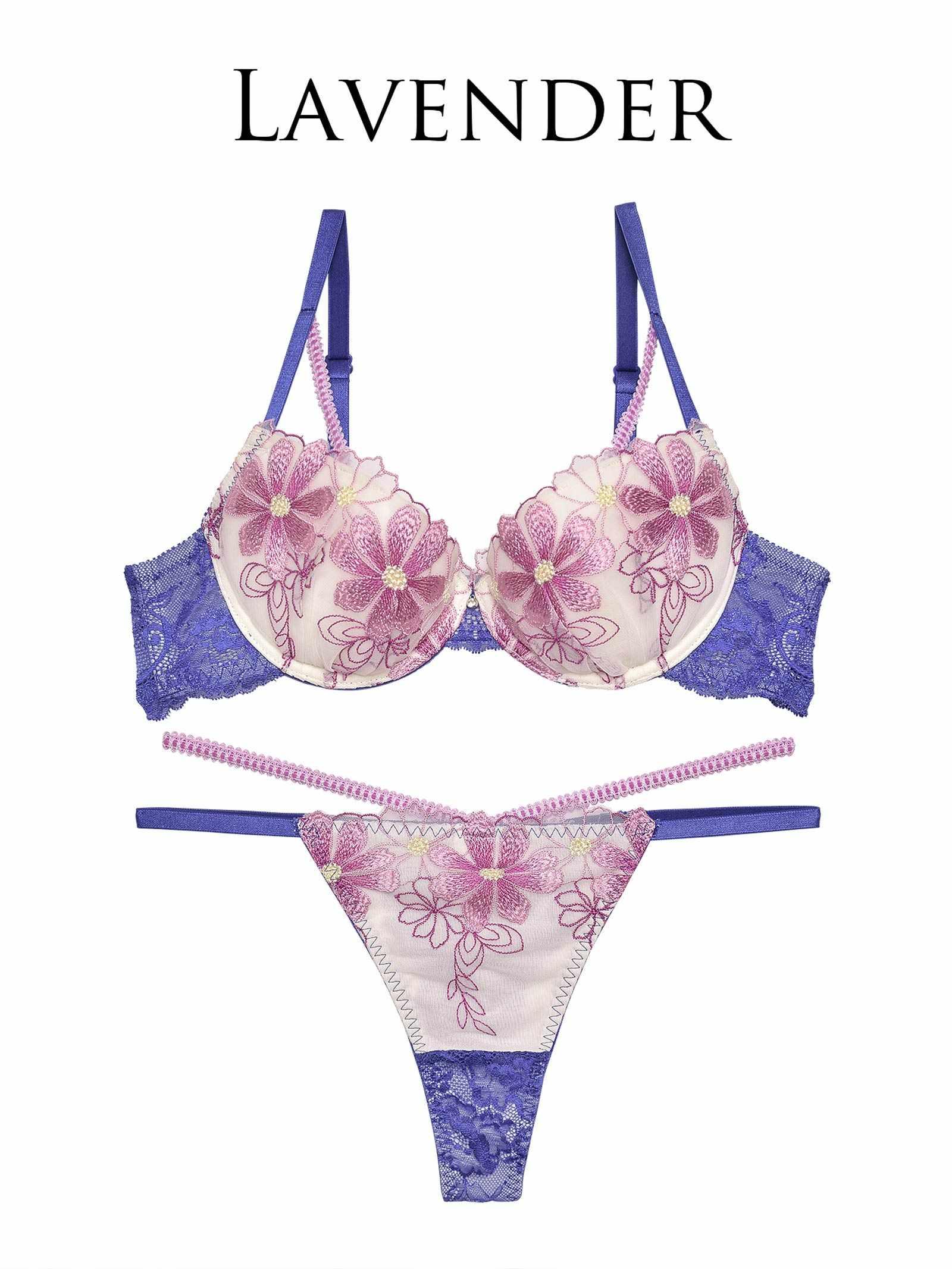 【Reinest】トゥインクルマーガレットペタルブラジャー&バック透けTバックショーツ - 【公式】247Lingerie