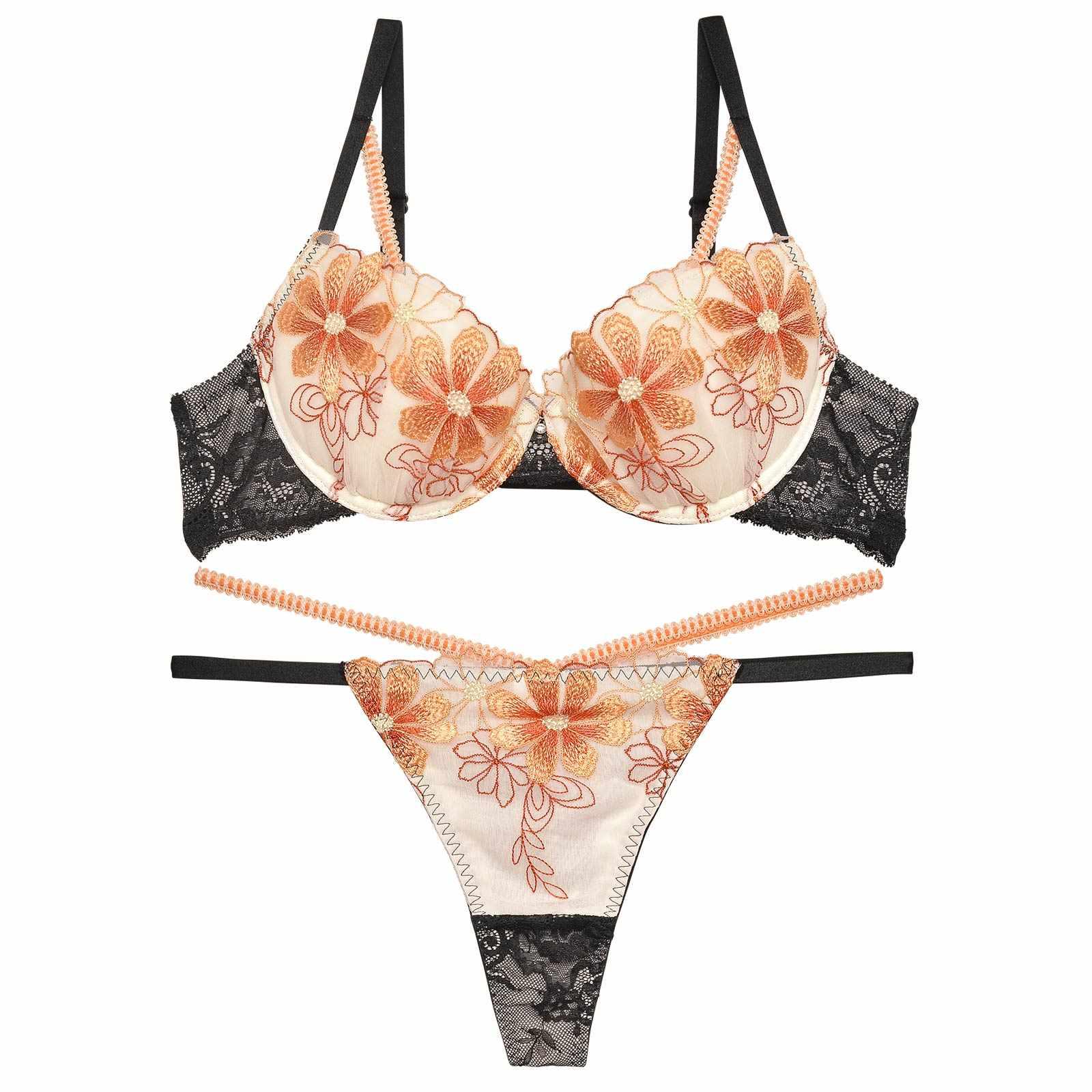 【Reinest】トゥインクルマーガレットペタルブラジャー&バック透けTバックショーツ - 【公式】247Lingerie
