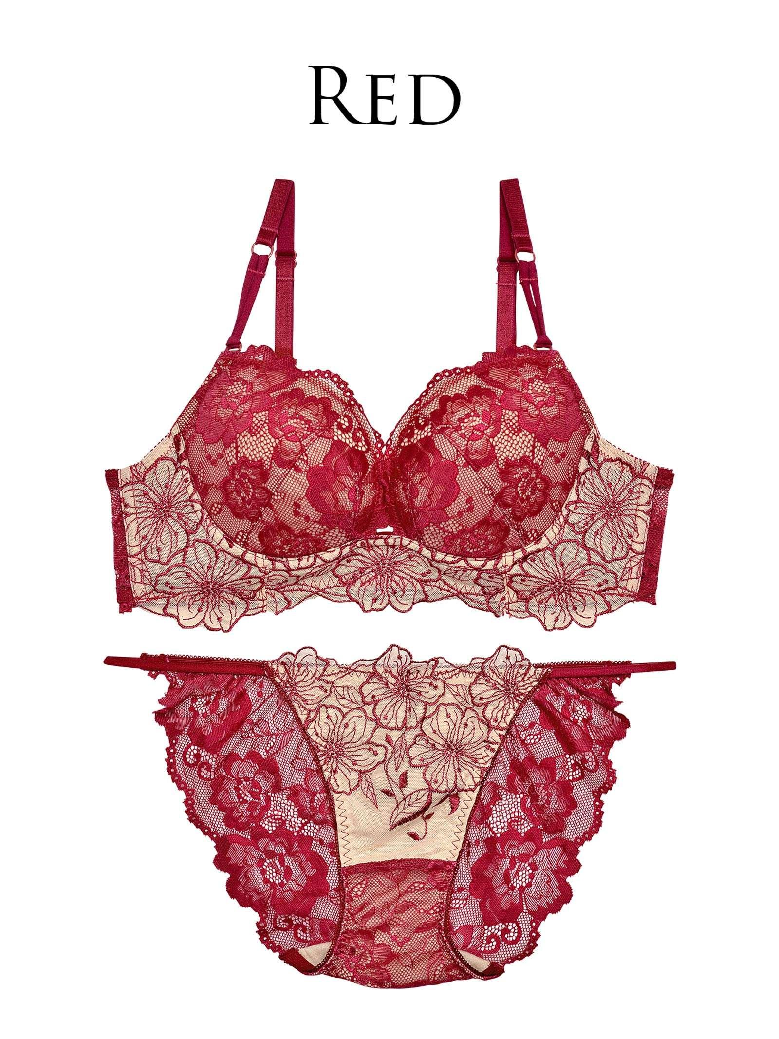 【Reinest】SEXYレース花柄ブラジャー&バック透けフルバックショーツ - 【公式】247Lingerie