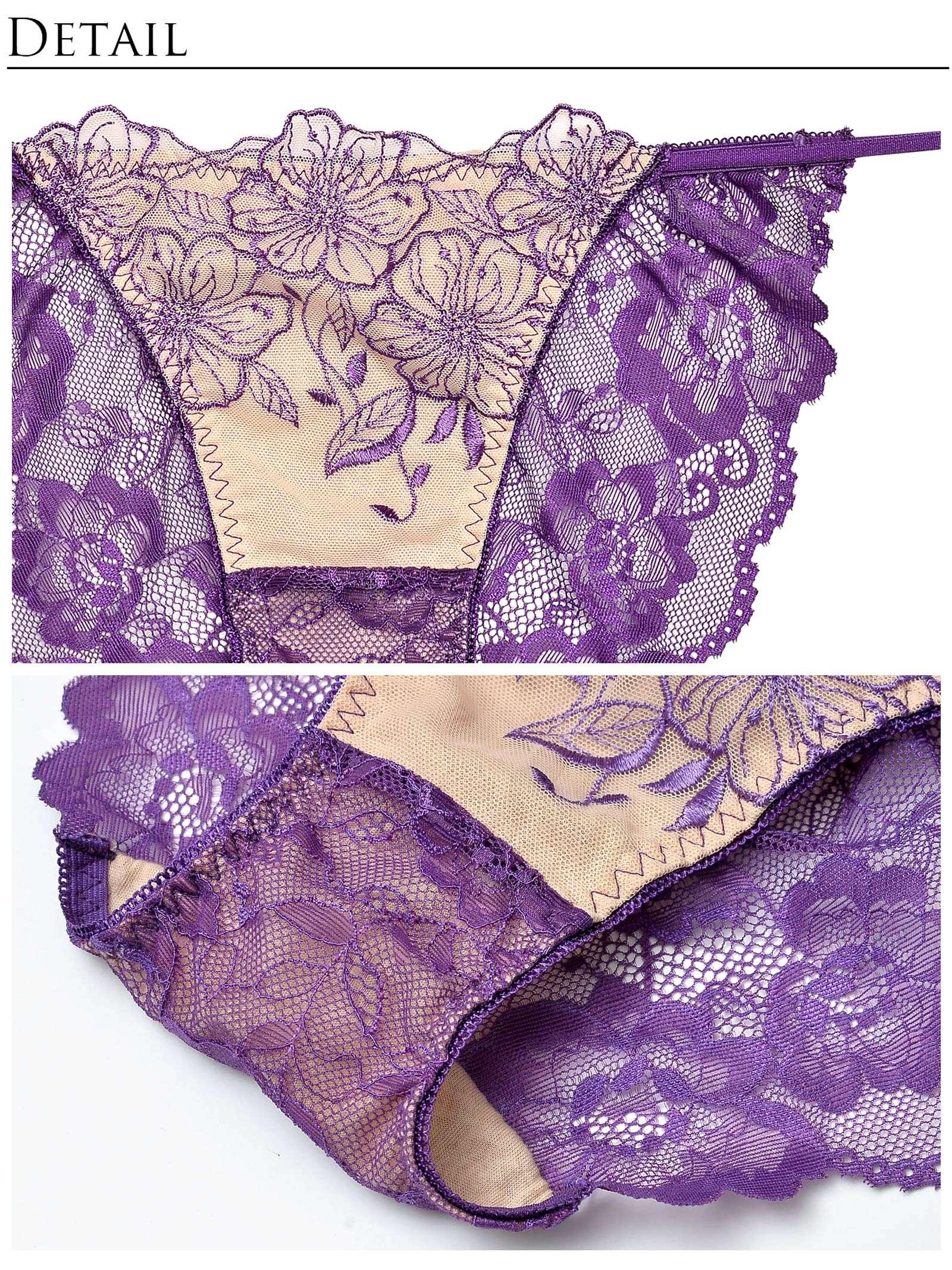 【Reinest】SEXYレース花柄ブラジャー&バック透けフルバックショーツ - 【公式】247Lingerie