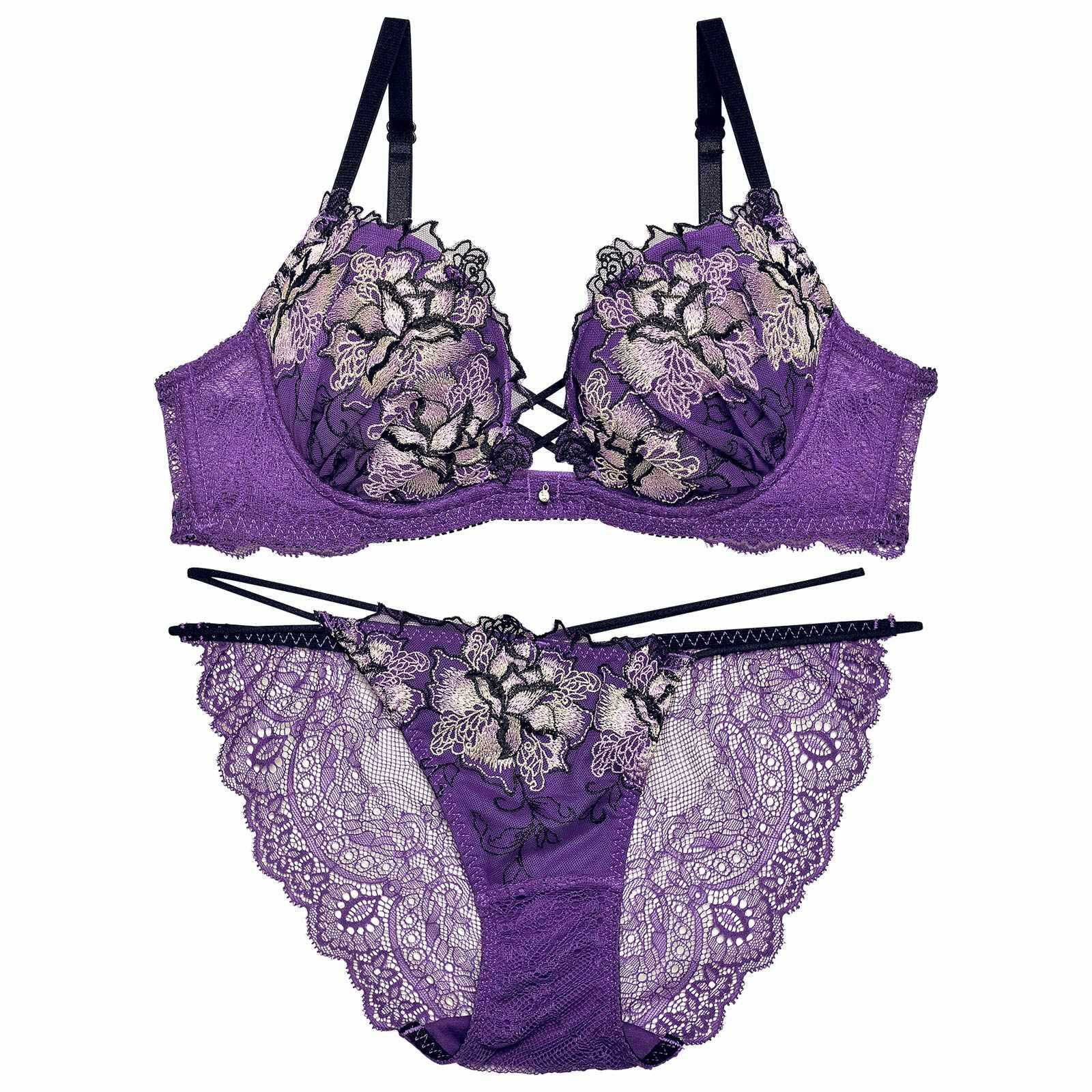 1/24再販!【Reinest】ファブリックレースアップフラワーブラジャー&バック透けフルバックショーツ - 【公式】247Lingerie