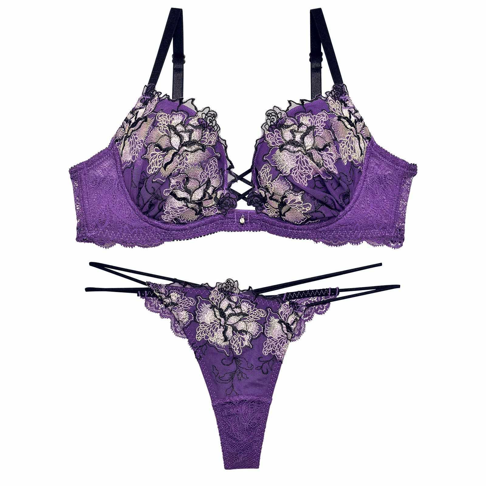 1/24再販!【Reinest】ファブリックレースアップフラワーブラジャー&バック透けTバックショーツ - 【公式】247Lingerie