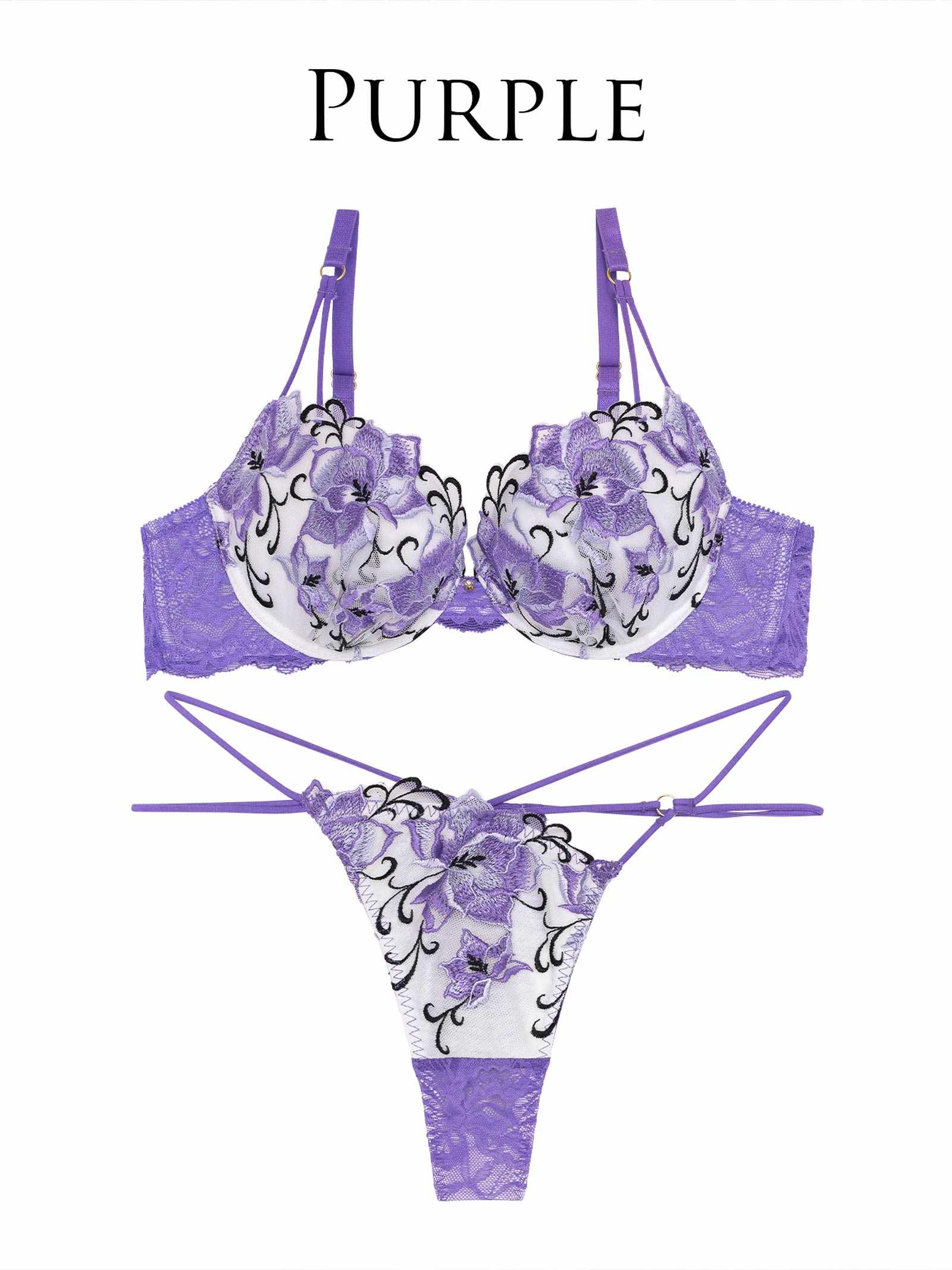 2/3新作!【Reinest】ミスティックアイビーフルールブラジャー&バック透けTバックショーツ