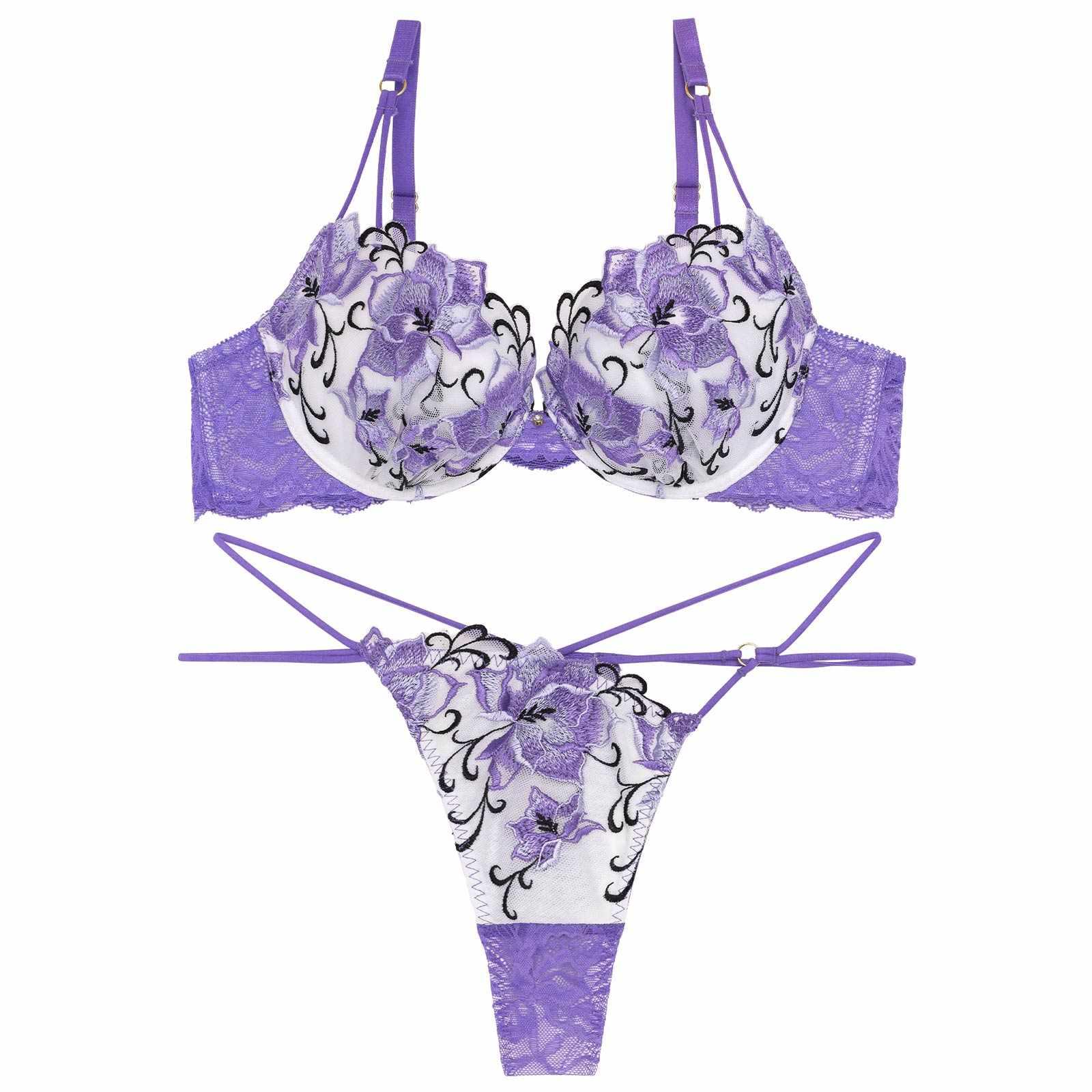 【Reinest】ミスティックアイビーフルールブラジャー&バック透けTバックショーツ - 【公式】247Lingerie