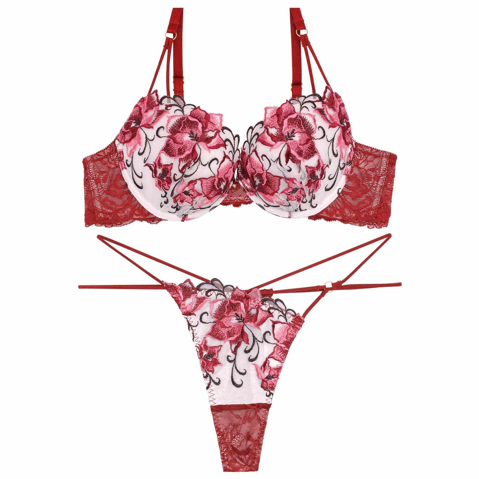 【Reinest】ミスティックアイビーフルールブラジャー&バック透けTバックショーツ - 【公式】247Lingerie