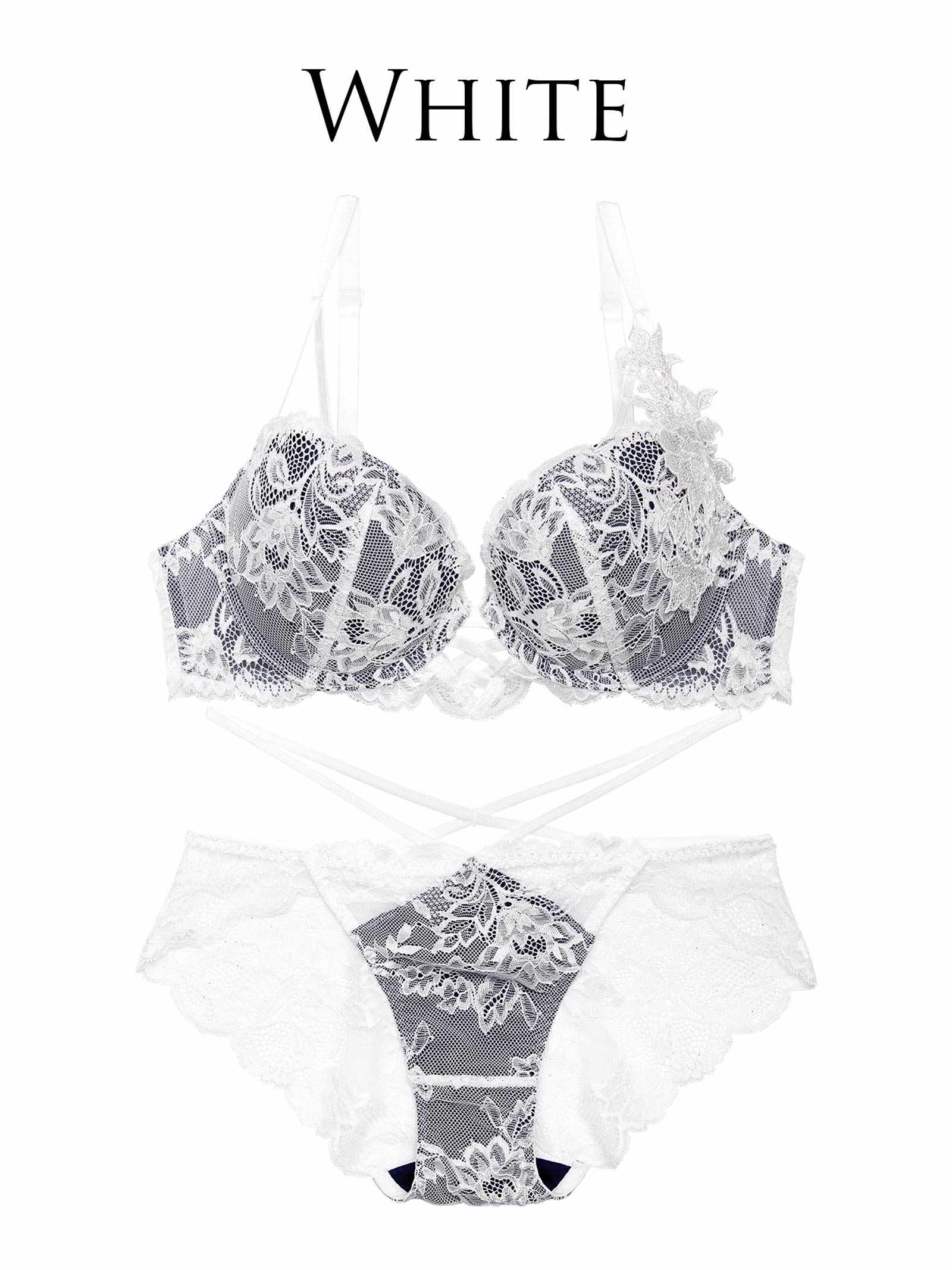 2/21新作!【Reinest】ミスティックレーシィクロスブラジャー&バック透けフルバックショーツ