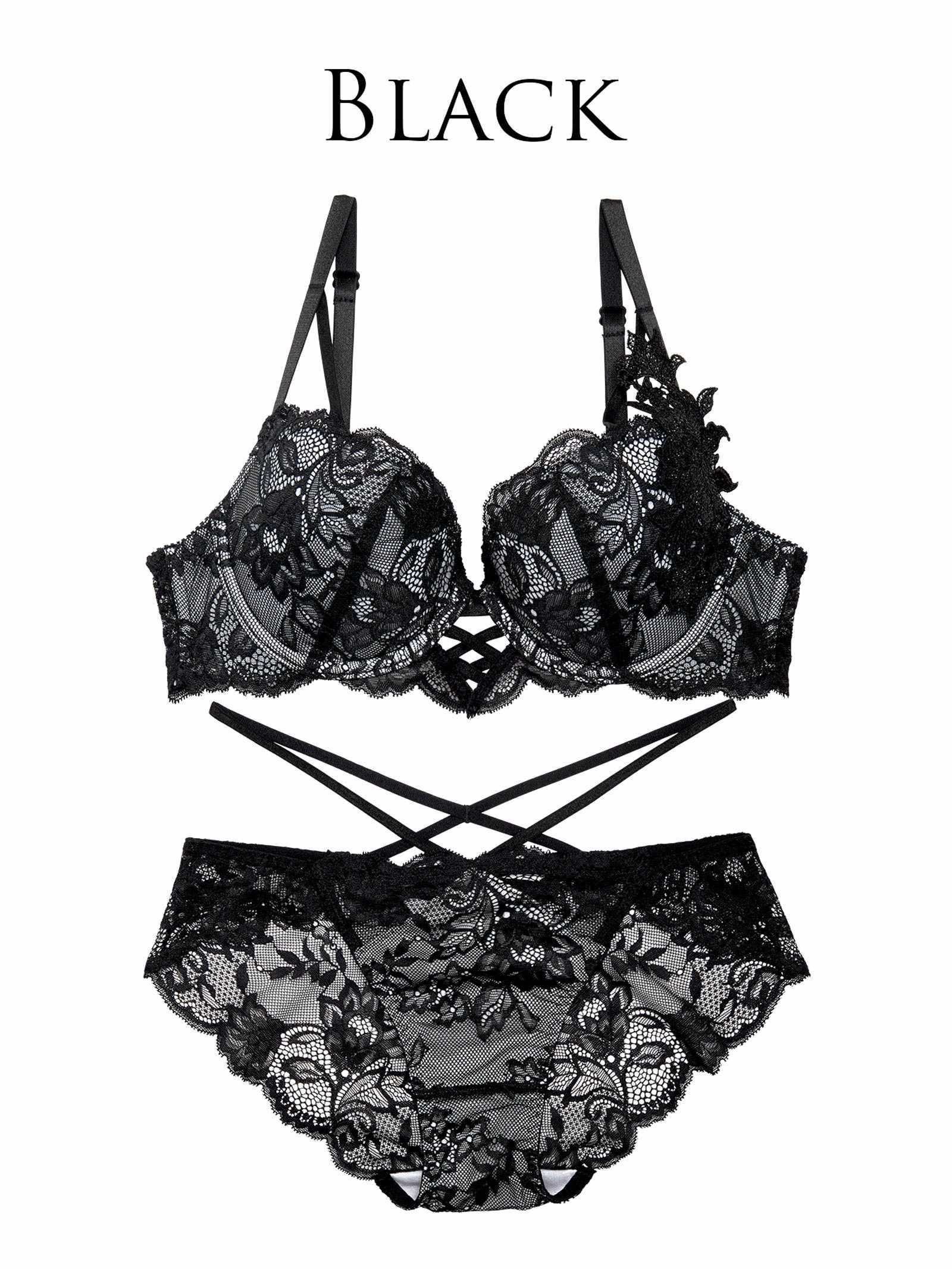 1/17再販!【Reinest】ミスティックレーシィクロスブラジャー&バック透けフルバックショーツ - 【公式】247Lingerie