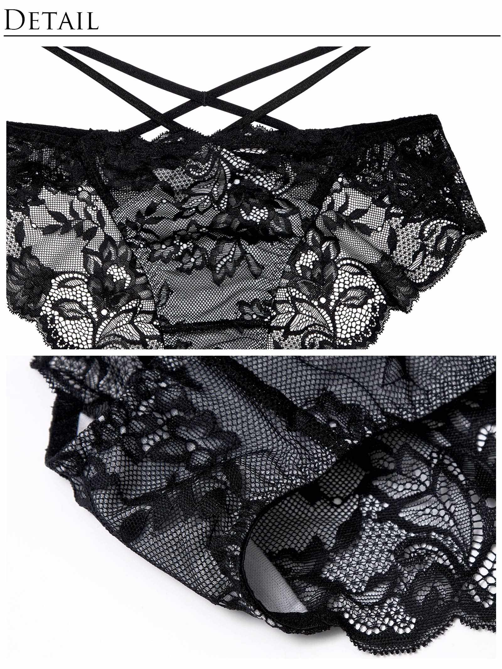 2/21新作!【Reinest】ミスティックレーシィクロスブラジャー&バック透けフルバックショーツ