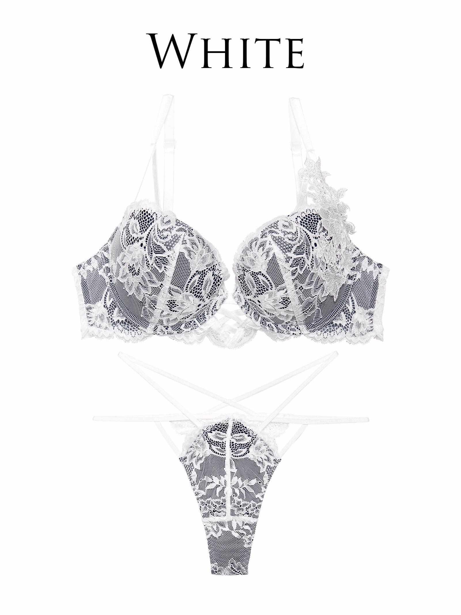 1/17再販!【Reinest】ミスティックレーシィクロスブラジャー&バック透けTバックショーツ - 【公式】247Lingerie