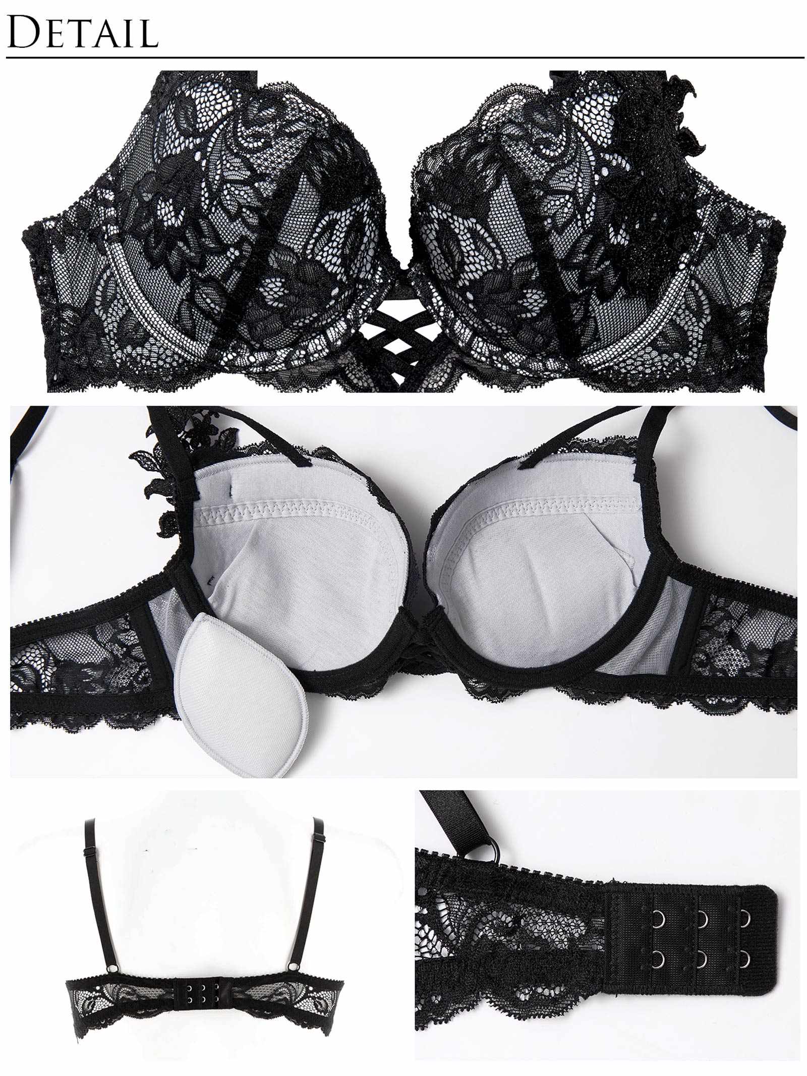 2/21新作!【Reinest】ミスティックレーシィクロスブラジャー&バック透けTバックショーツ