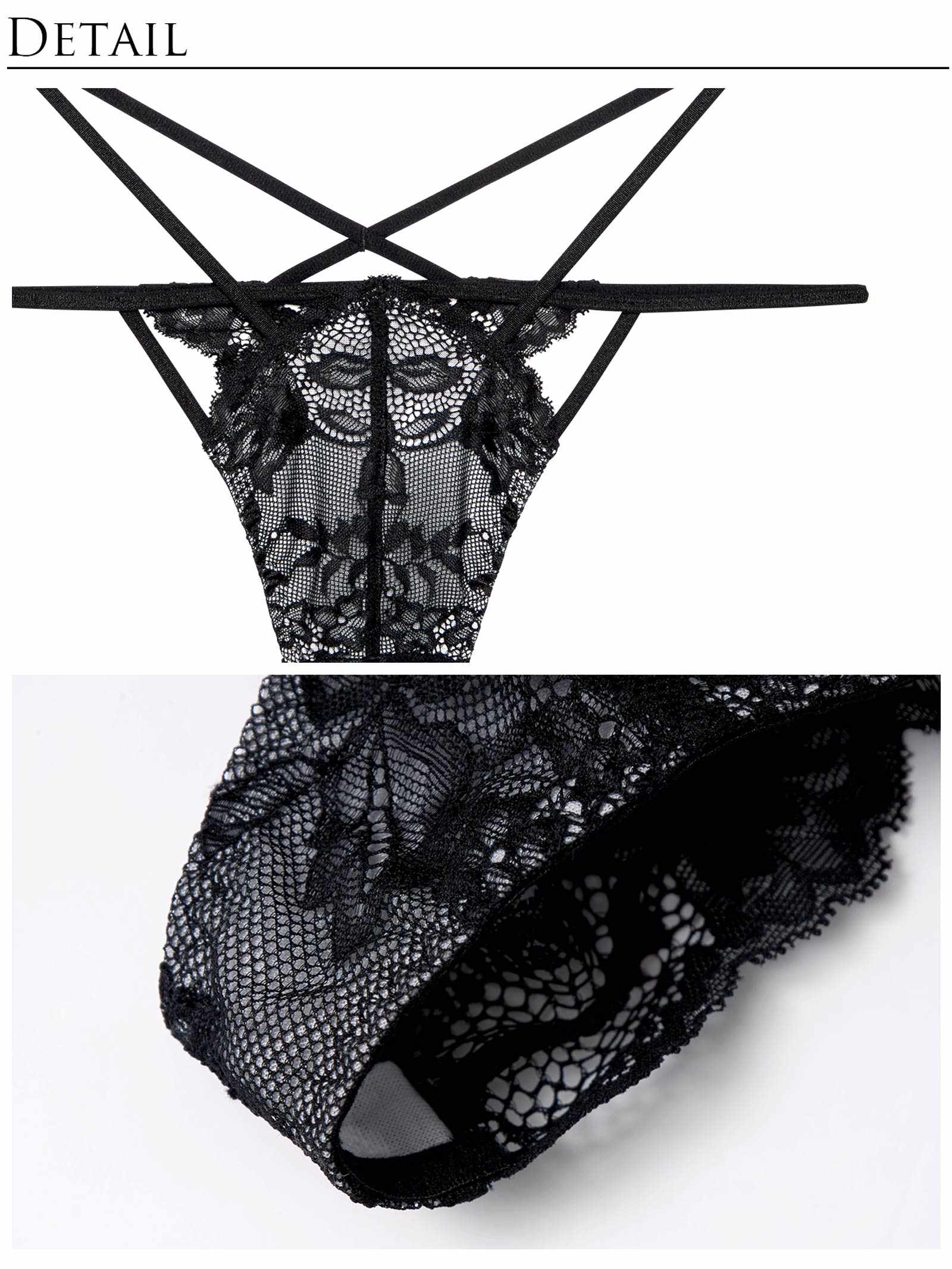 2/21新作!【Reinest】ミスティックレーシィクロスブラジャー&バック透けTバックショーツ