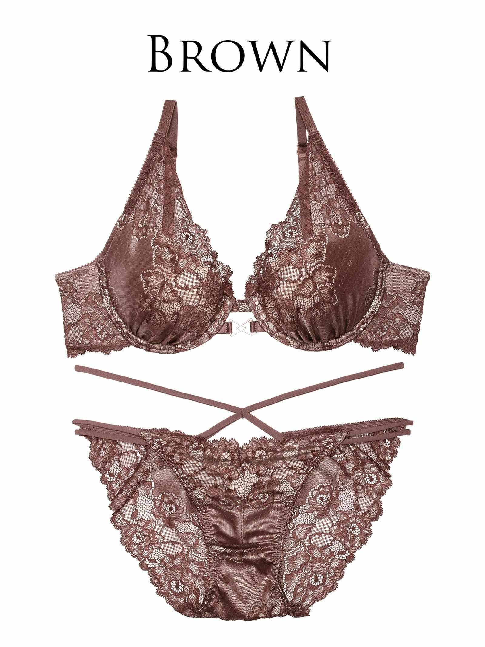 【永尾まりや着用】【Reinest】ダズリンシアーブルーミングブラジャー&バック透けフルバックショーツ - 【公式】247Lingerie