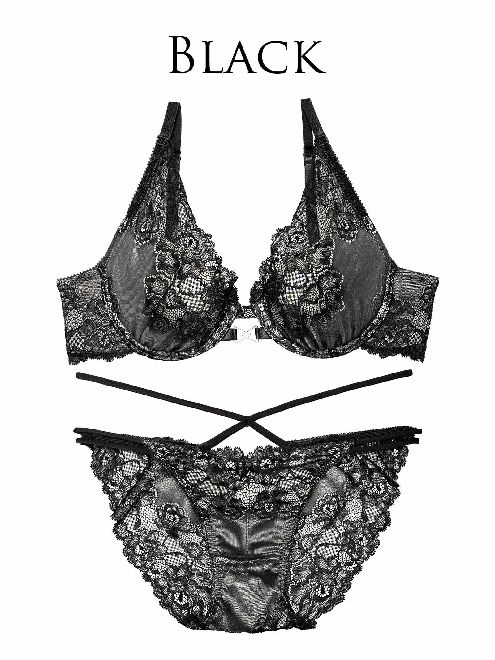 2/12新作!【永尾まりや着用】【Reinest】ダズリンシアーブルーミングブラジャー&バック透けフルバックショーツ