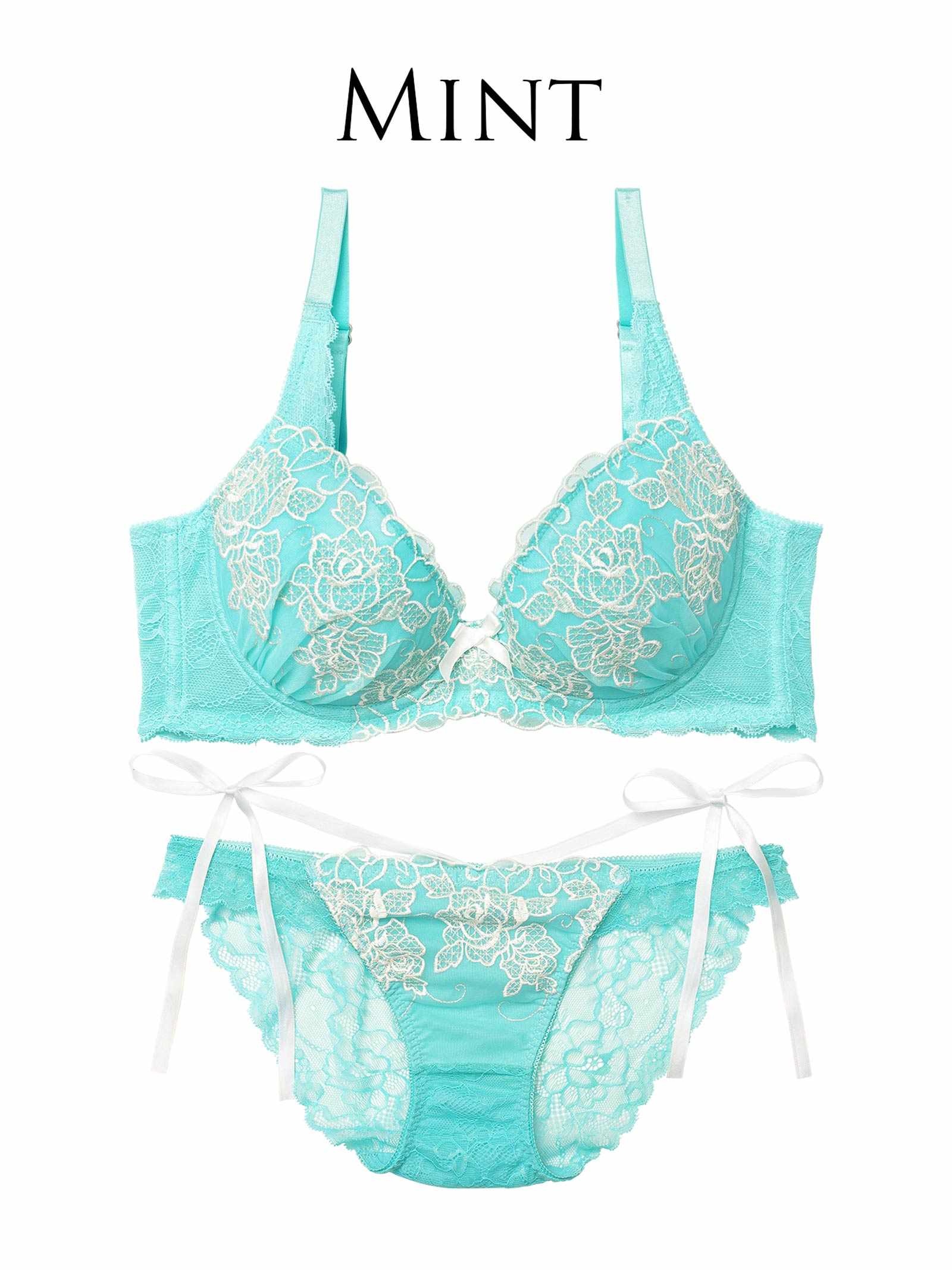 4/18新作!【永尾まりや着用】【Reinest】トゥインクルレディローズ育乳脇高★魔法のブラジャー&バック透けフルバックショーツ