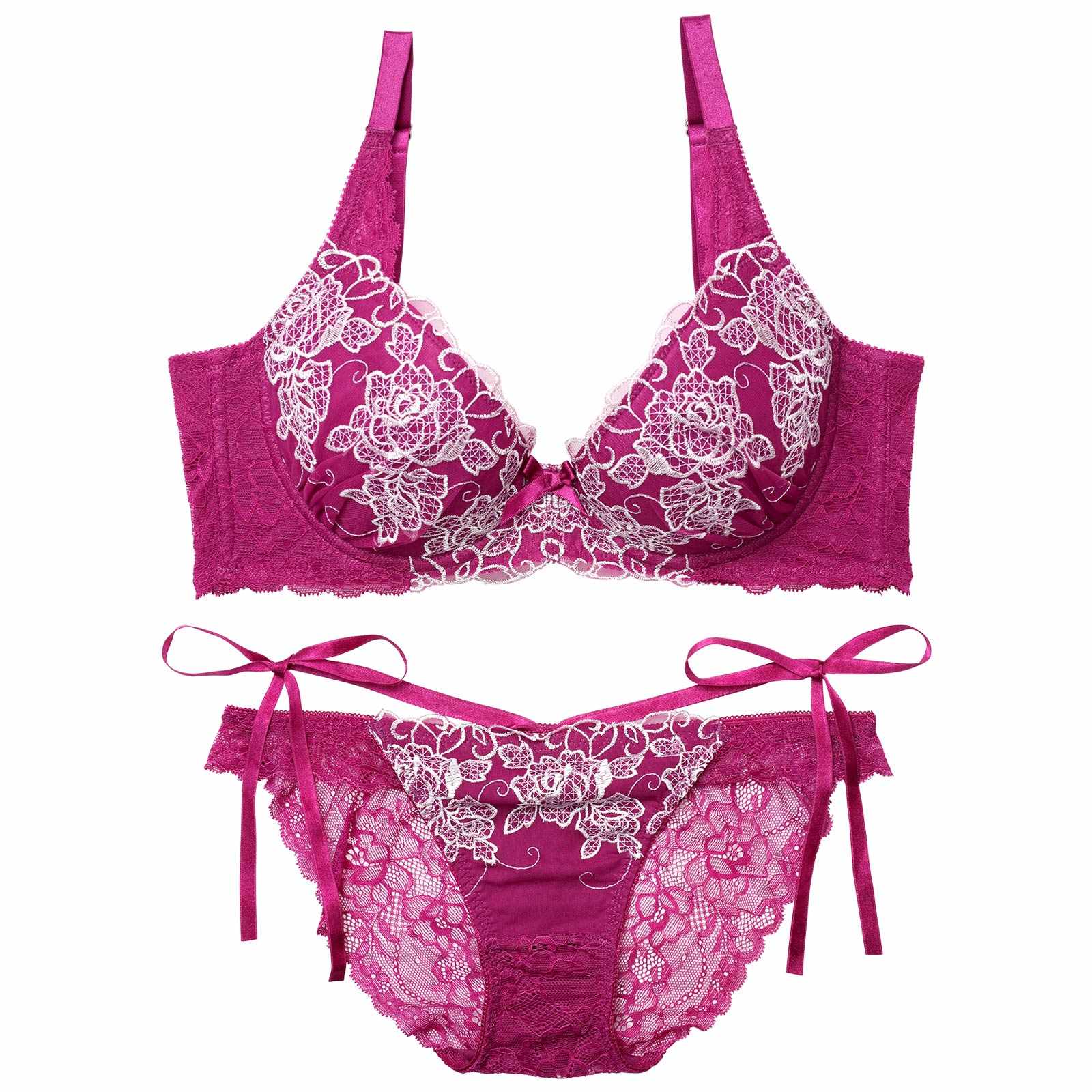 【永尾まりや着用】【Reinest】トゥインクルレディローズ育乳脇高★魔法のブラジャー&バック透けフルバックショーツ