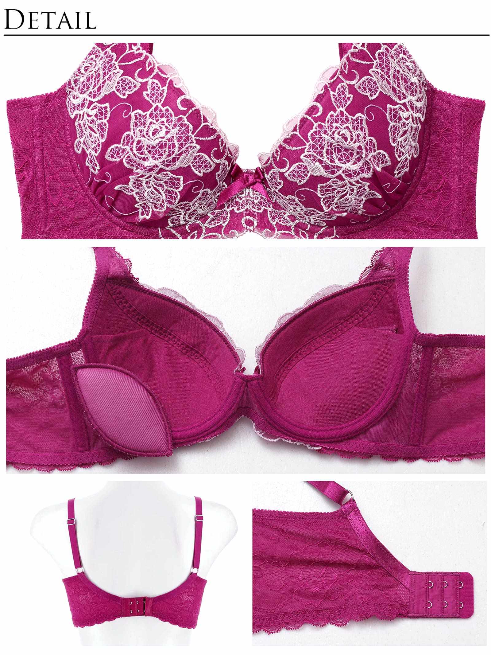 4/18新作!【永尾まりや着用】【Reinest】トゥインクルレディローズ育乳脇高★魔法のブラジャー&バック透けフルバックショーツ