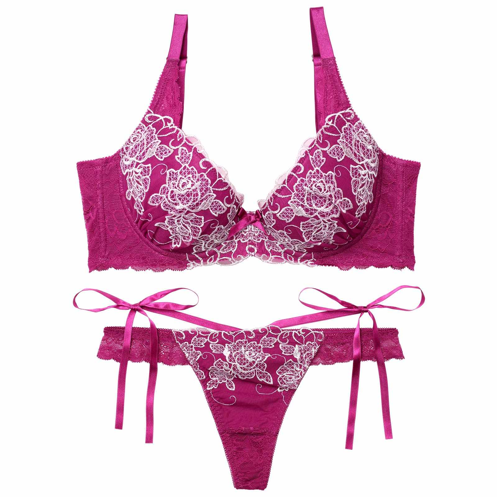 【永尾まりや着用】【Reinest】トゥインクルレディローズ育乳脇高★魔法のブラジャー&バック透けTバックショーツ