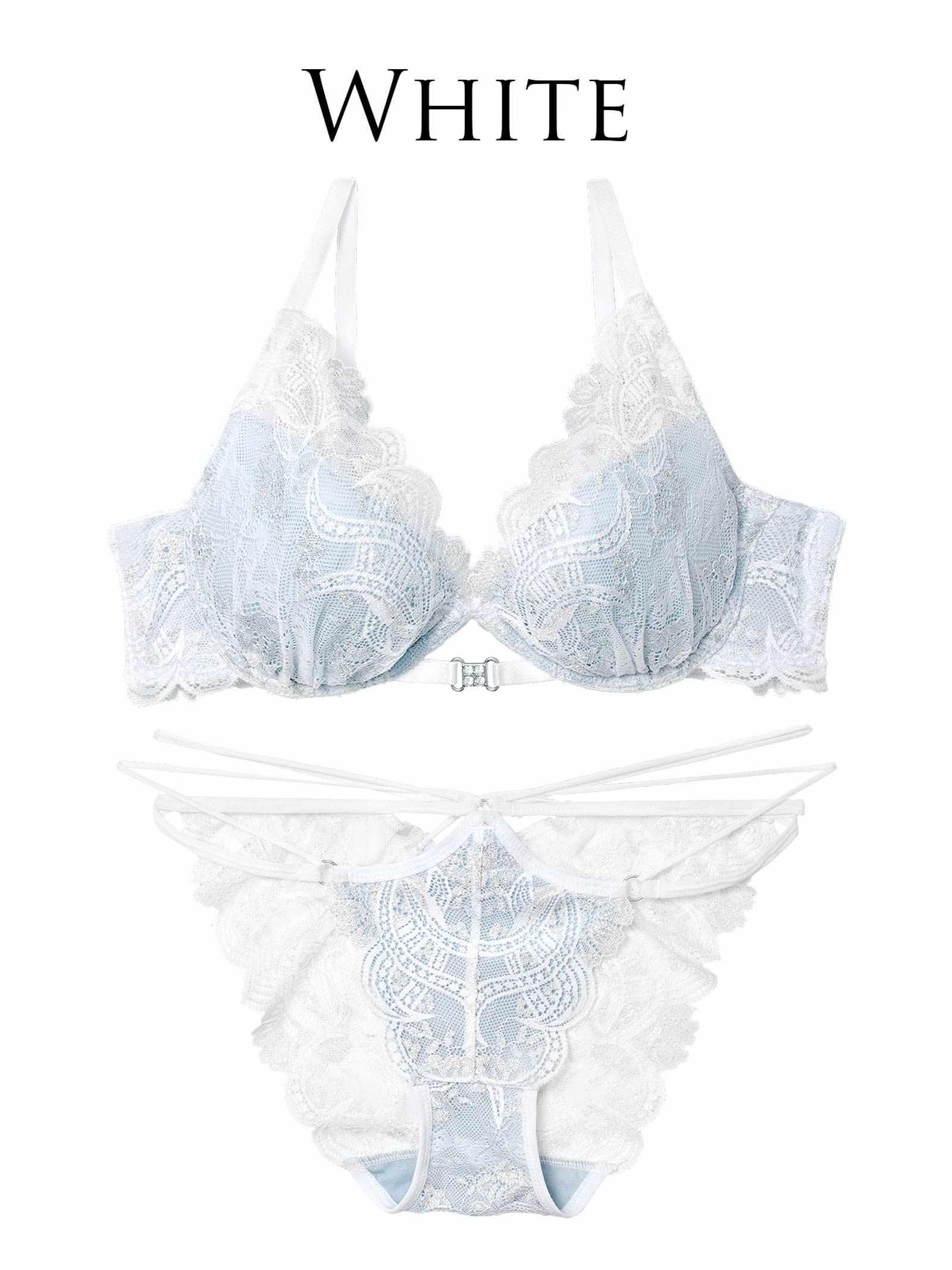 12/1新作!【永尾まりや着用】【Reinest】エレガントジュエルレースブラジャー&バック透けフルバックショーツ