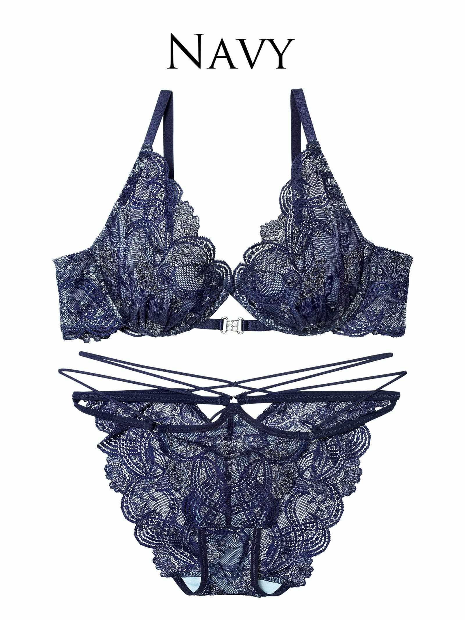 12/1新作!【永尾まりや着用】【Reinest】エレガントジュエルレースブラジャー&バック透けフルバックショーツ