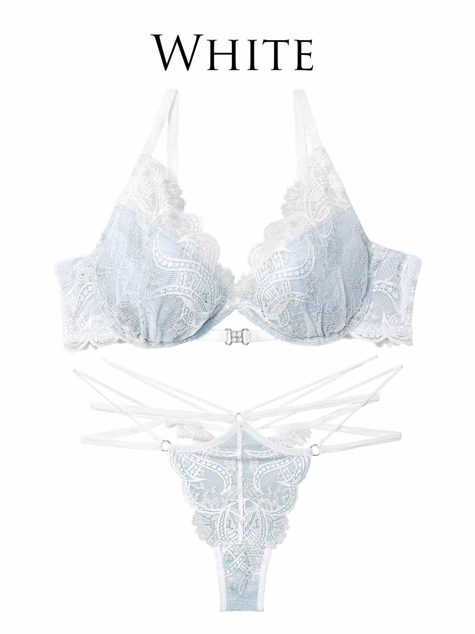 12/1新作!【永尾まりや着用】【Reinest】エレガントジュエルレースブラジャー&バック透けTバックショーツ