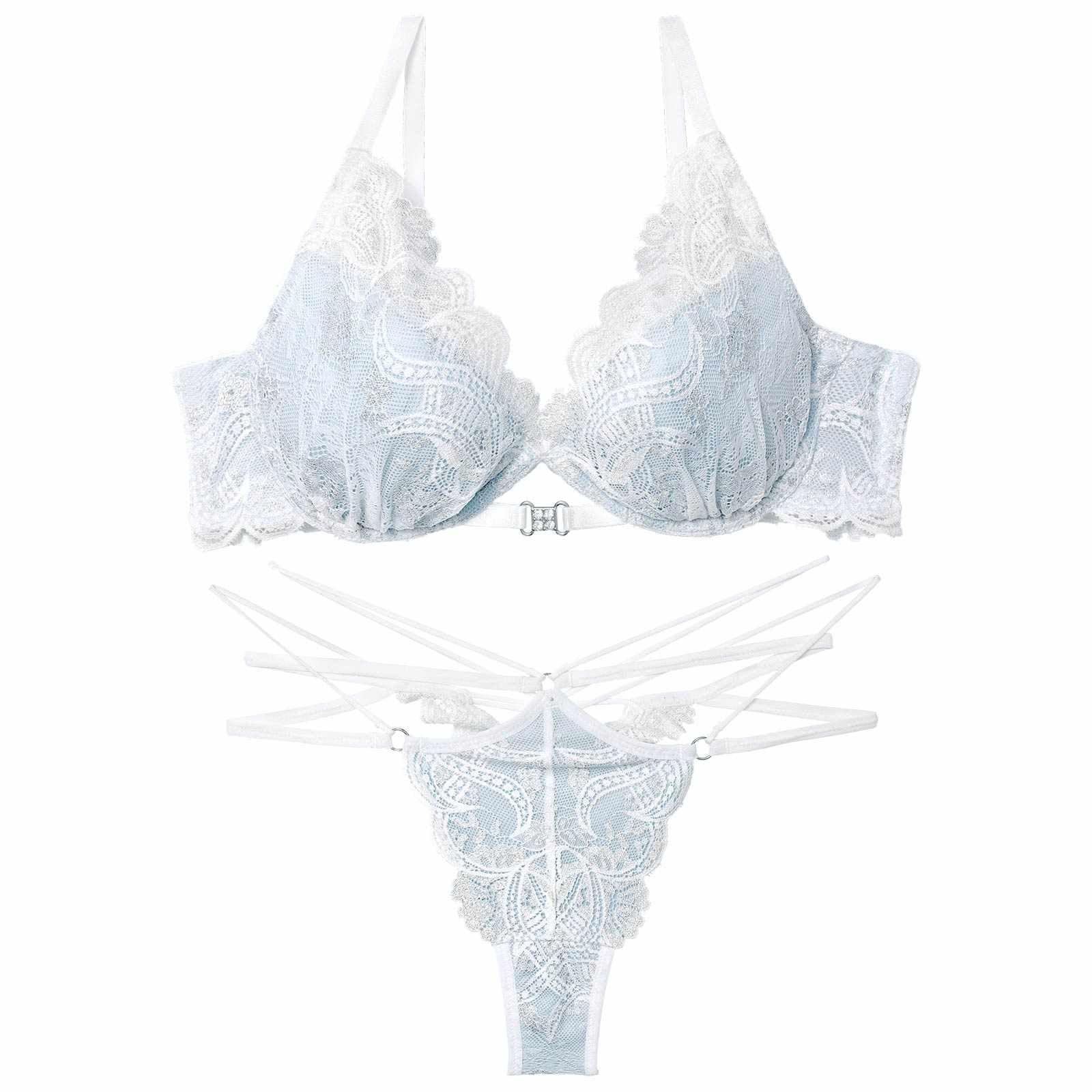 【永尾まりや着用】【Reinest】エレガントジュエルレースブラジャー&バック透けTバックショーツ