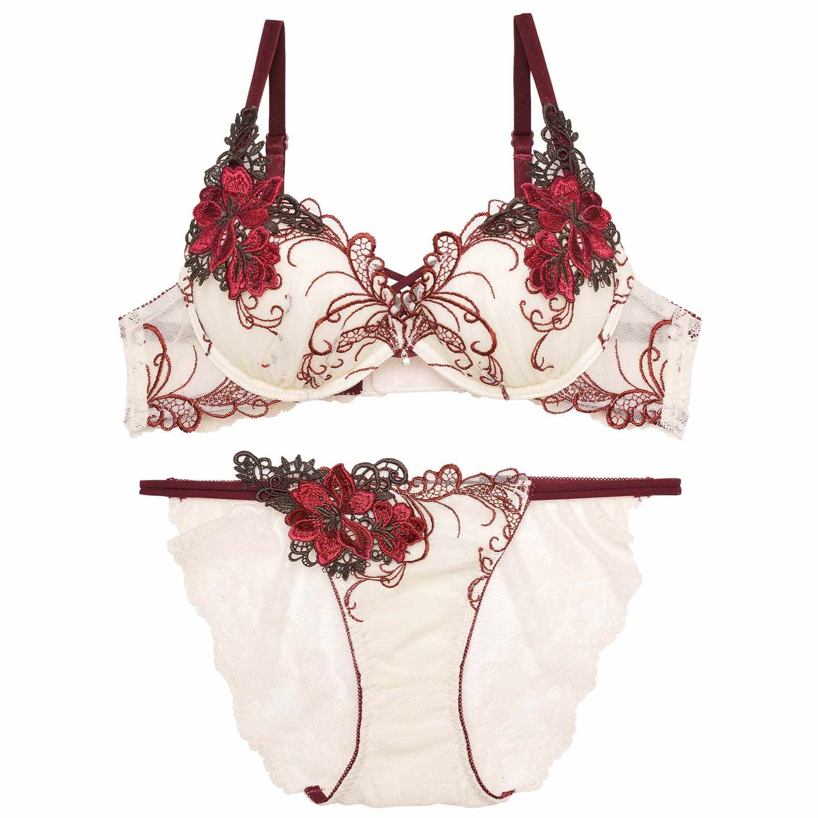 1/17再販!【Reinest】ロイヤルフラワーモチーフブラジャー&バック透けフルバックショーツ - 【公式】247Lingerie