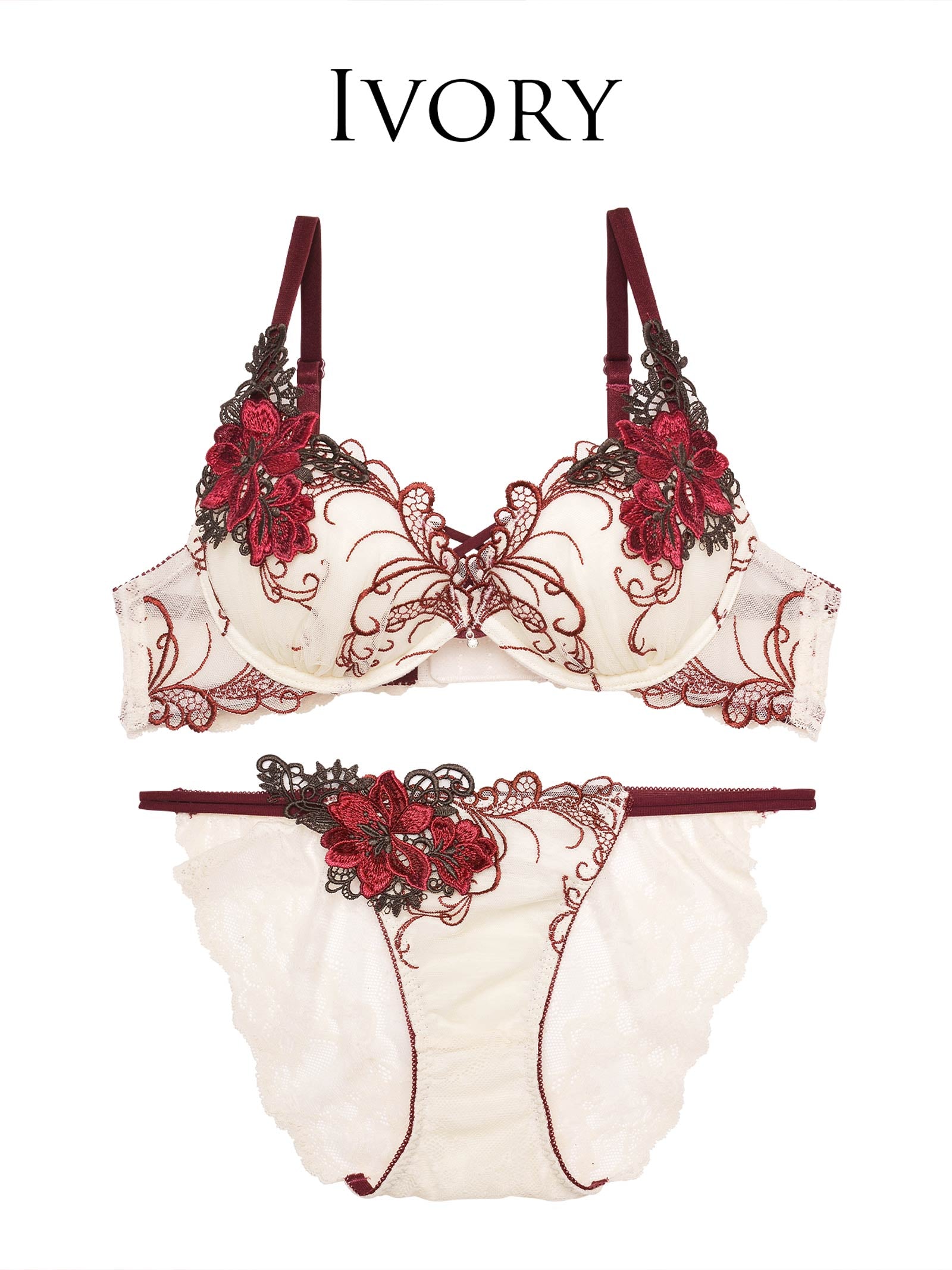 1/17再販!【Reinest】ロイヤルフラワーモチーフブラジャー&バック透けフルバックショーツ - 【公式】247Lingerie