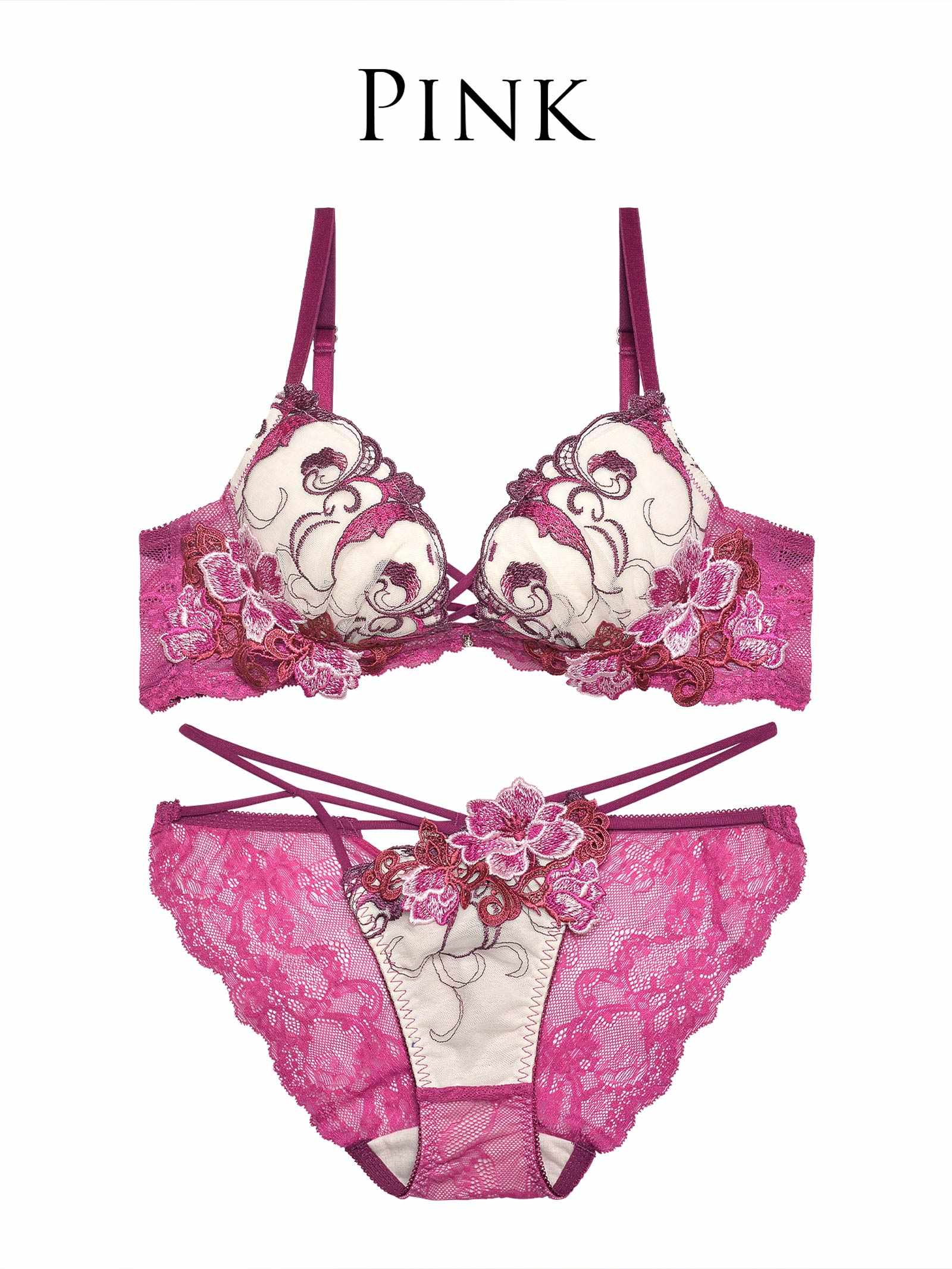 【Reinest】ビューティフルグロウフラワーブラジャー&バック透けフルバックショーツ - 【公式】247Lingerie