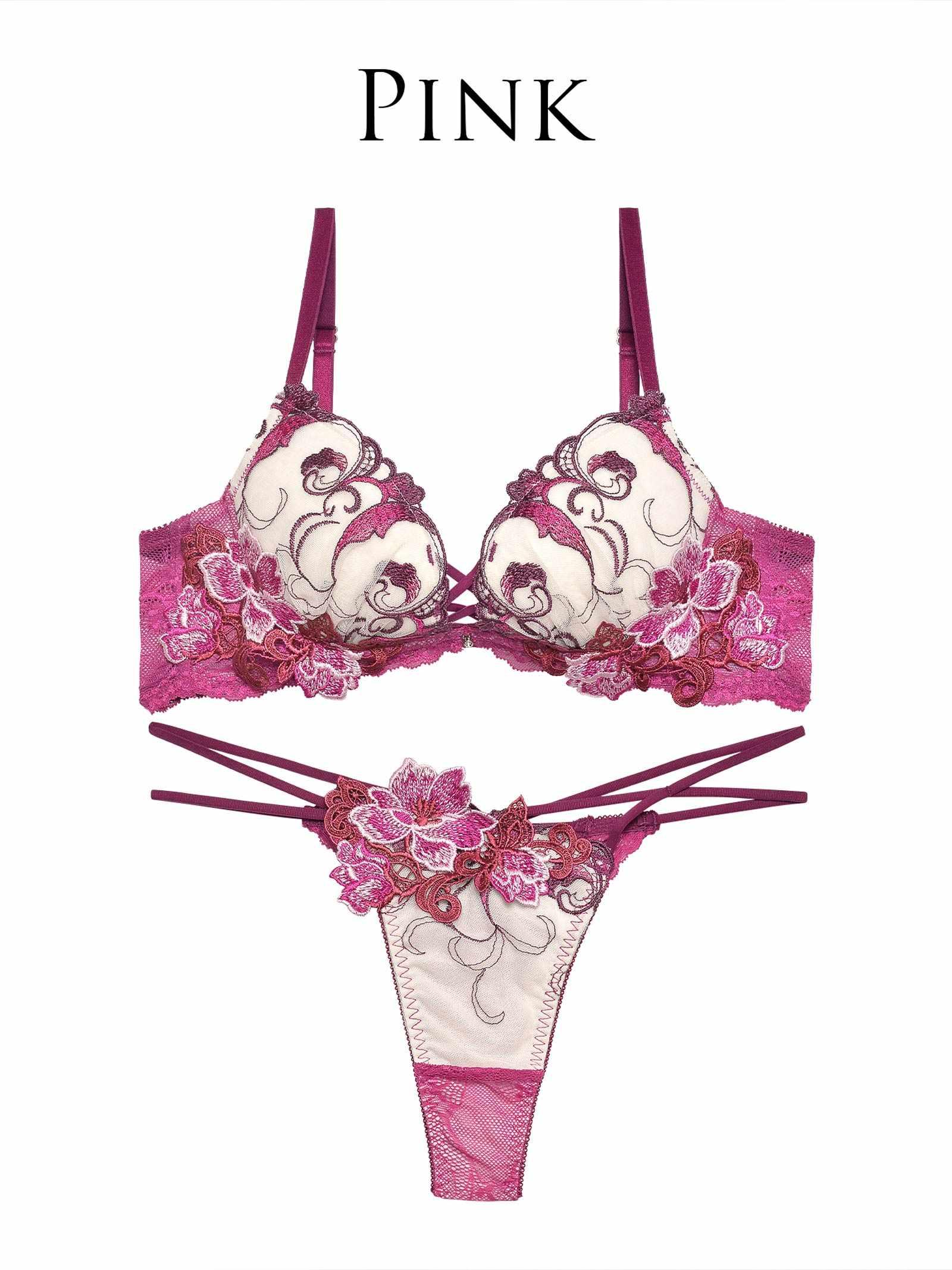 【Reinest】ビューティフルグロウフラワーブラジャー&バック透けTバックショーツ - 【公式】247Lingerie