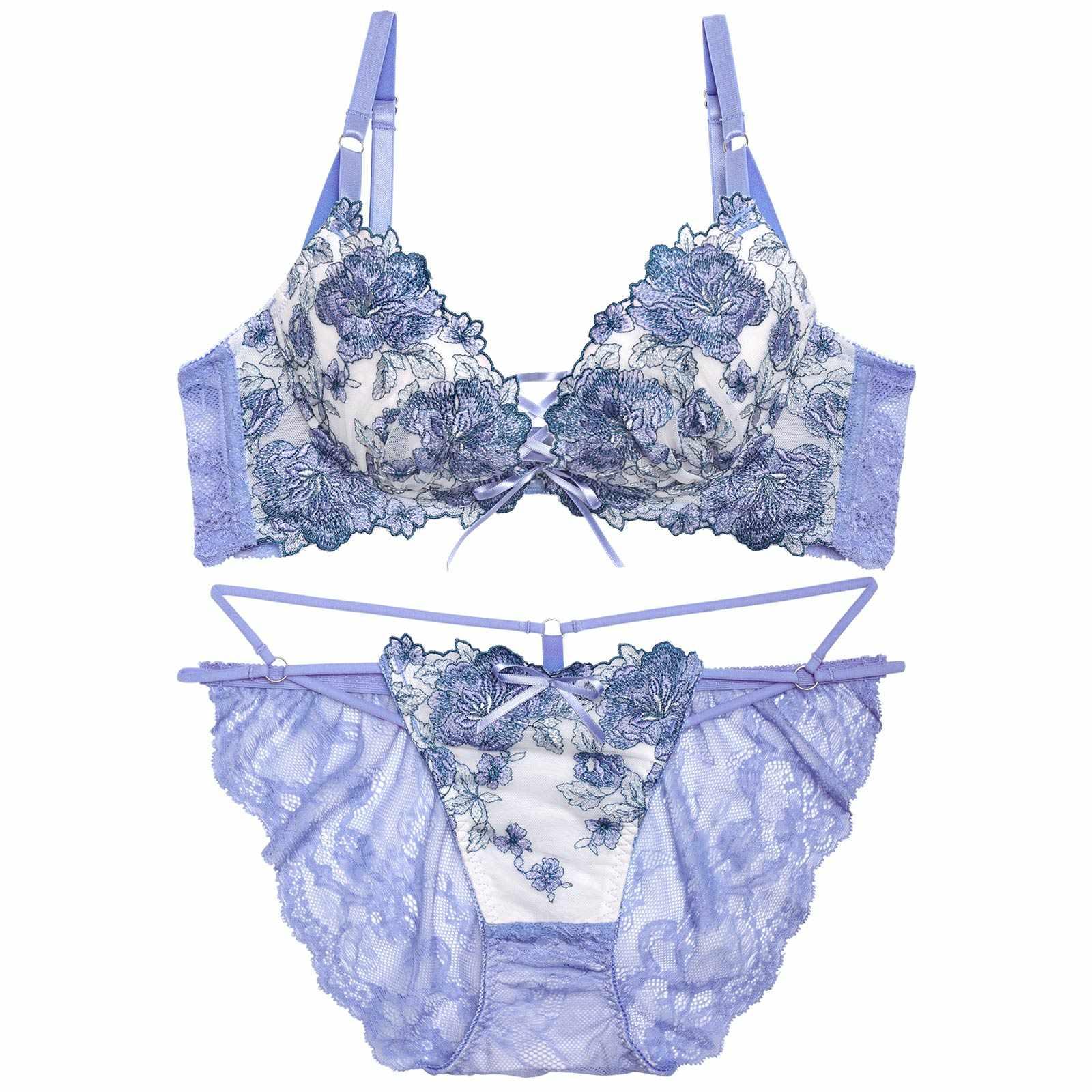 【永尾まりや着用】【Reinest】オリビアリボンフラワーブラジャー&バック透けフルバックショーツ - 【公式】247Lingerie