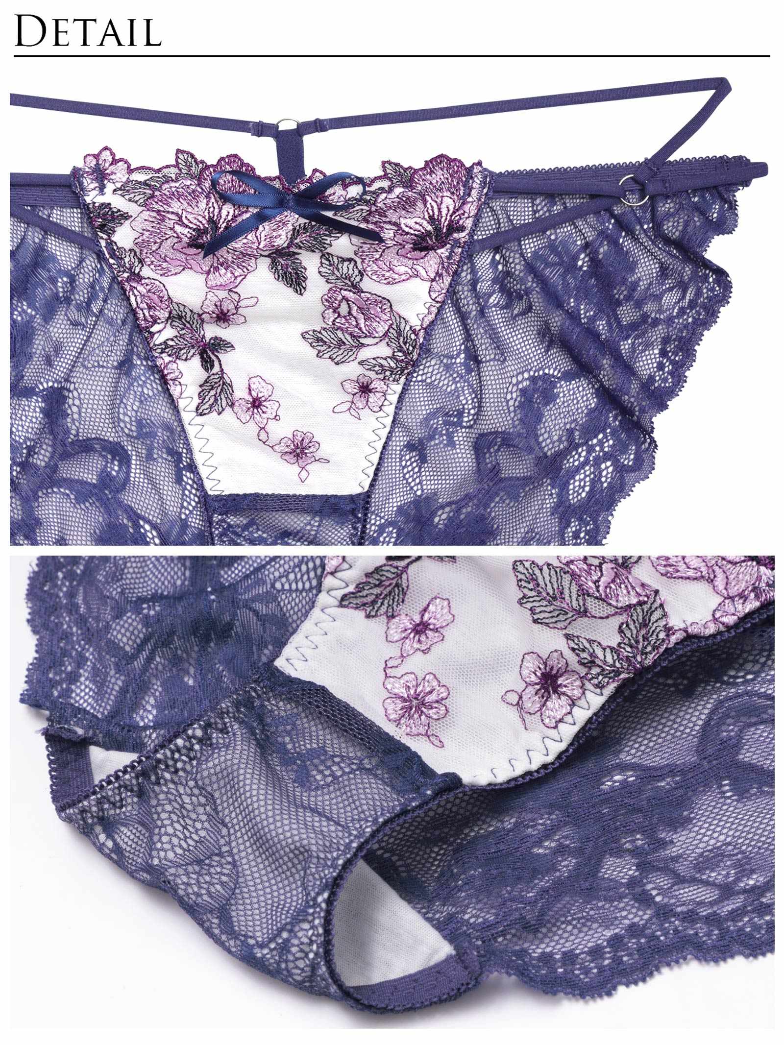 11/15新作!【永尾まりや着用】【Reinest】オリビアフラワーリボンブラジャー&バック透けフルバックショーツ