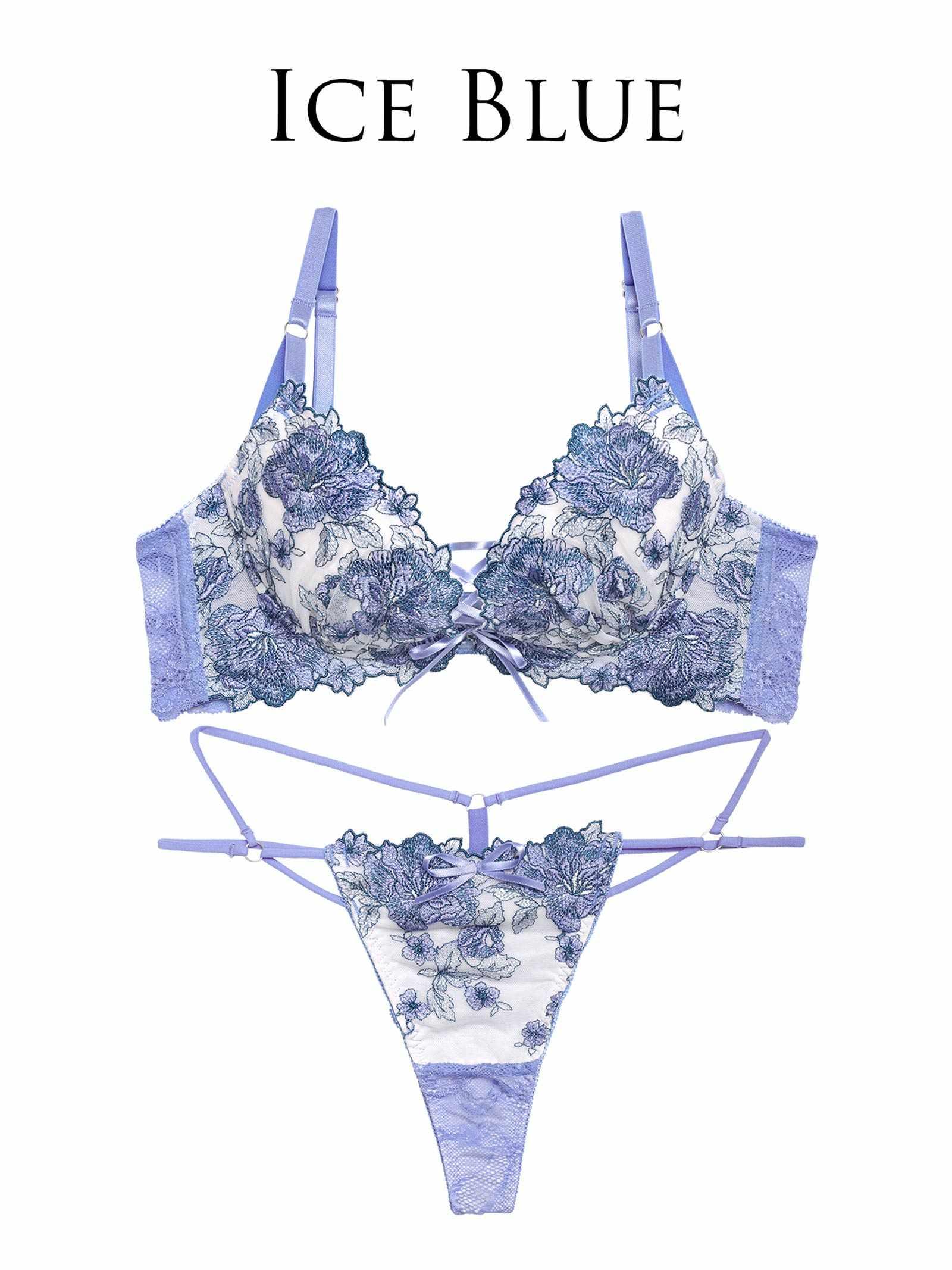 【永尾まりや着用】【Reinest】オリビアリボンフラワーブラジャー&バック透けTバックショーツ - 【公式】247Lingerie