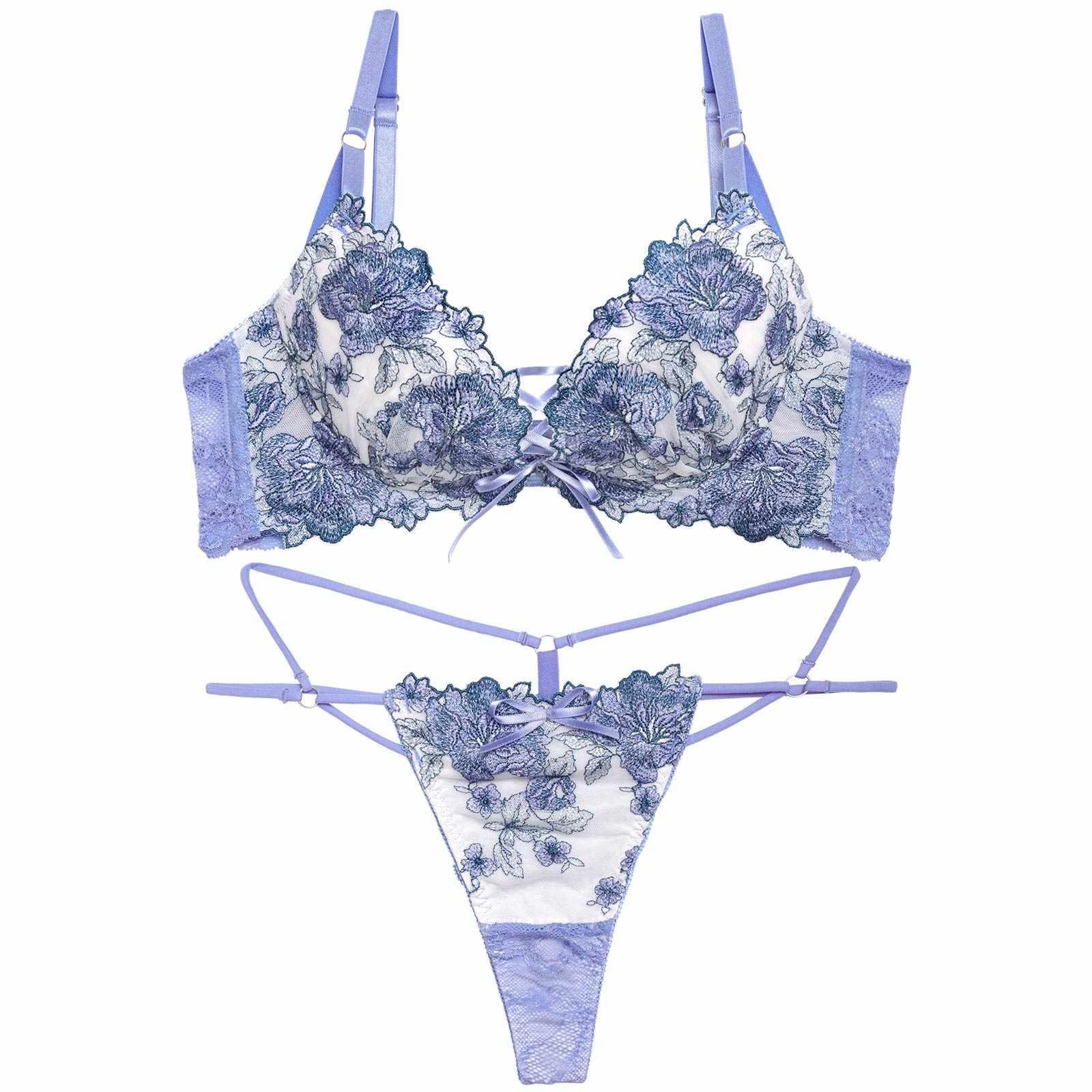 【永尾まりや着用】【Reinest】オリビアリボンフラワーブラジャー&バック透けTバックショーツ - 【公式】247Lingerie