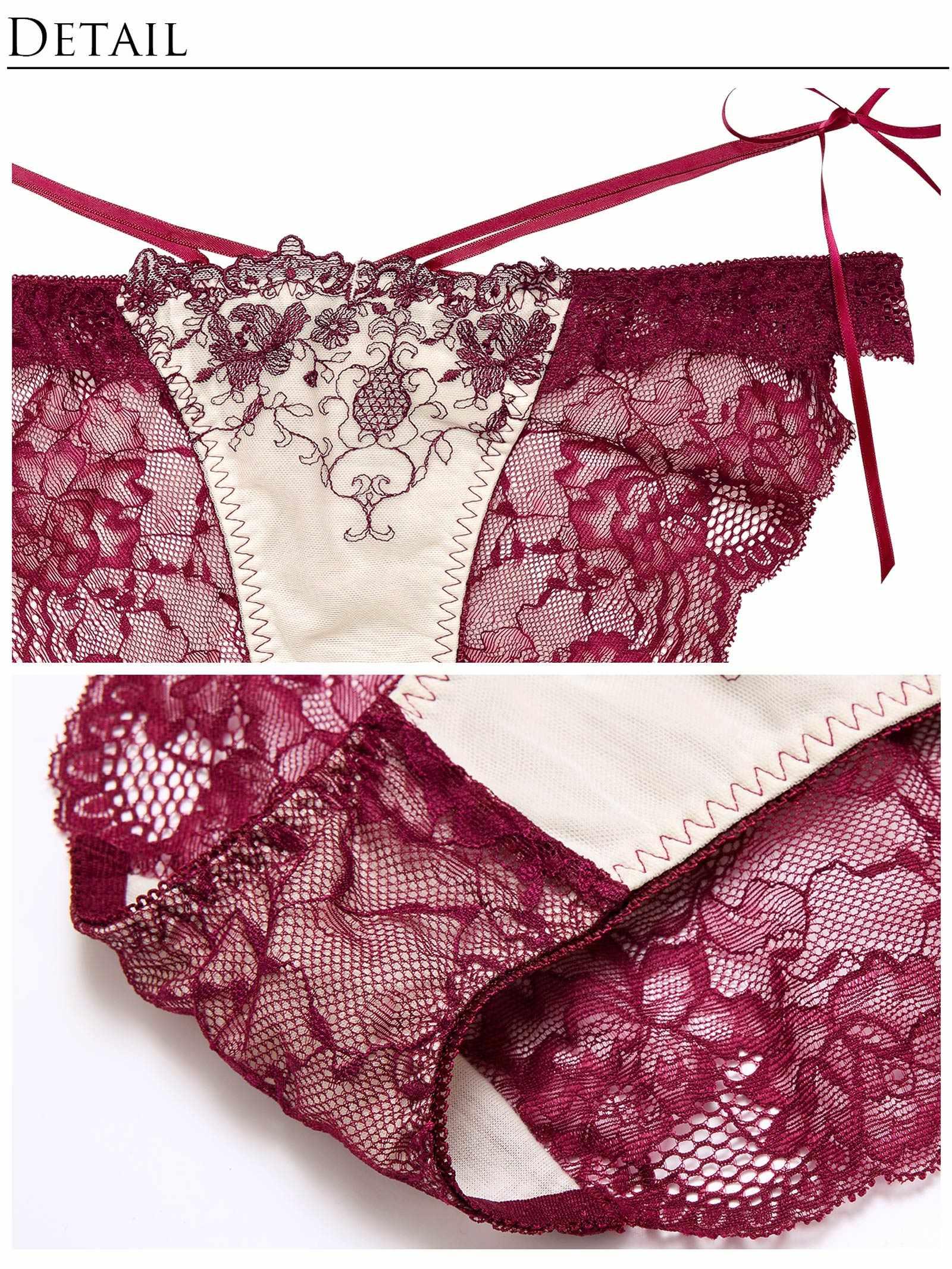 2/5再販!【永尾まりや着用】【Reinest】アンティークアイビーストリングブラジャー&バック透けフルバックショーツ - 【公式】247Lingerie