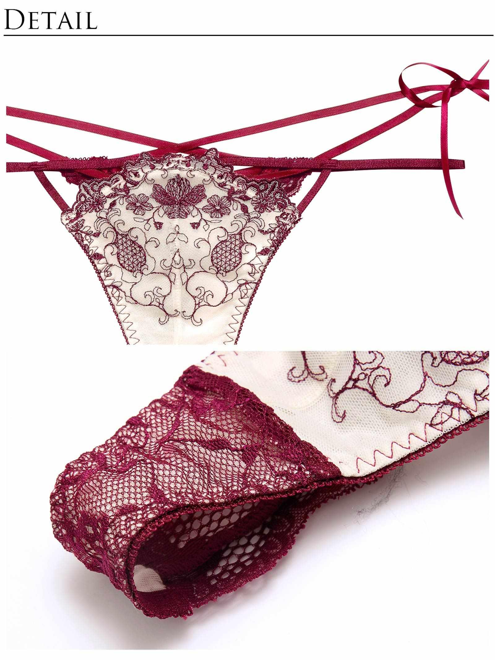 2/5再販!【永尾まりや着用】【Reinest】アンティークアイビーストリングブブラジャー&バック透けTバックショーツ - 【公式】247Lingerie