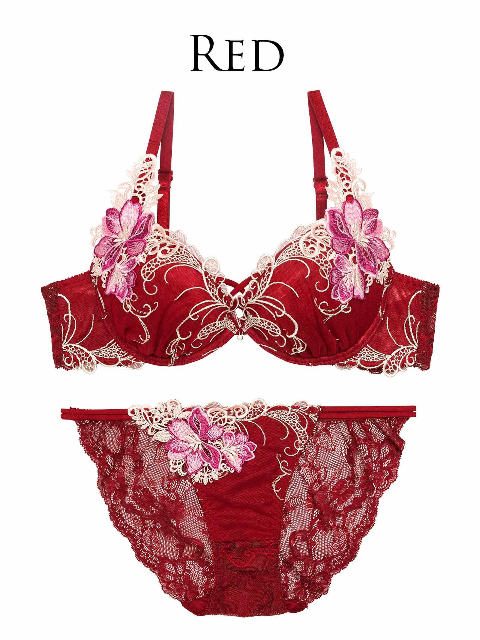 【永尾まりや着用】【Reinest】ロイヤルフラワーモチーフブラジャー&バック透けフルバックショーツ - 【公式】247Lingerie