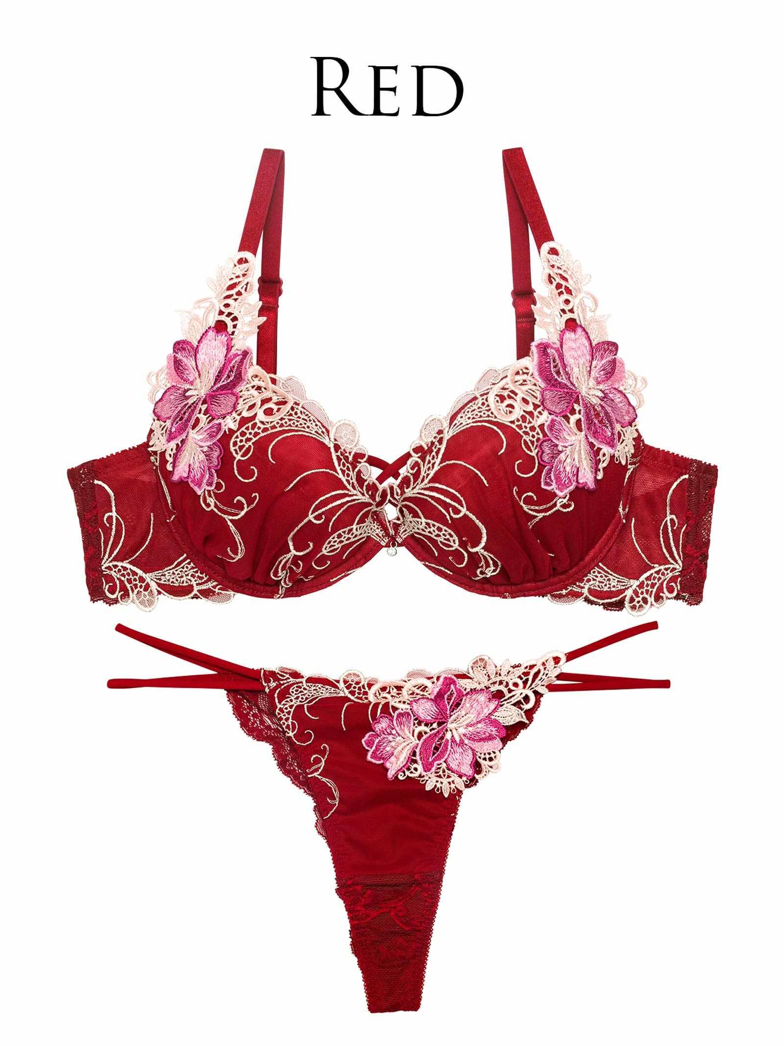 【永尾まりや着用】【Reinest】ロイヤルフラワーモチーフブラジャー&バック透けTバックショーツ - 【公式】247Lingerie