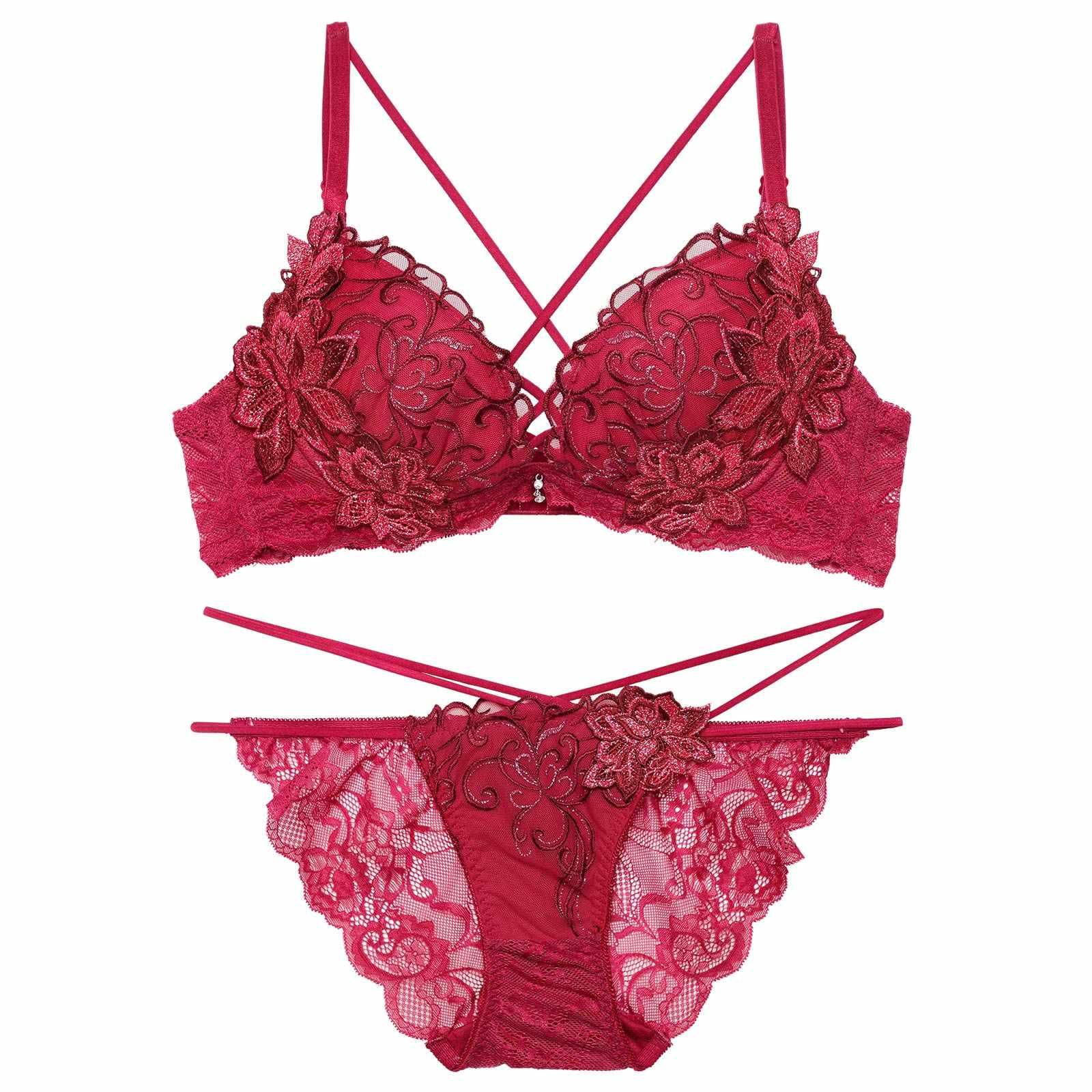 【永尾まりや着用】【Reinest】レーヴブロッサムレースアップブラジャー&バック透けフルバックショーツ - 【公式】247Lingerie