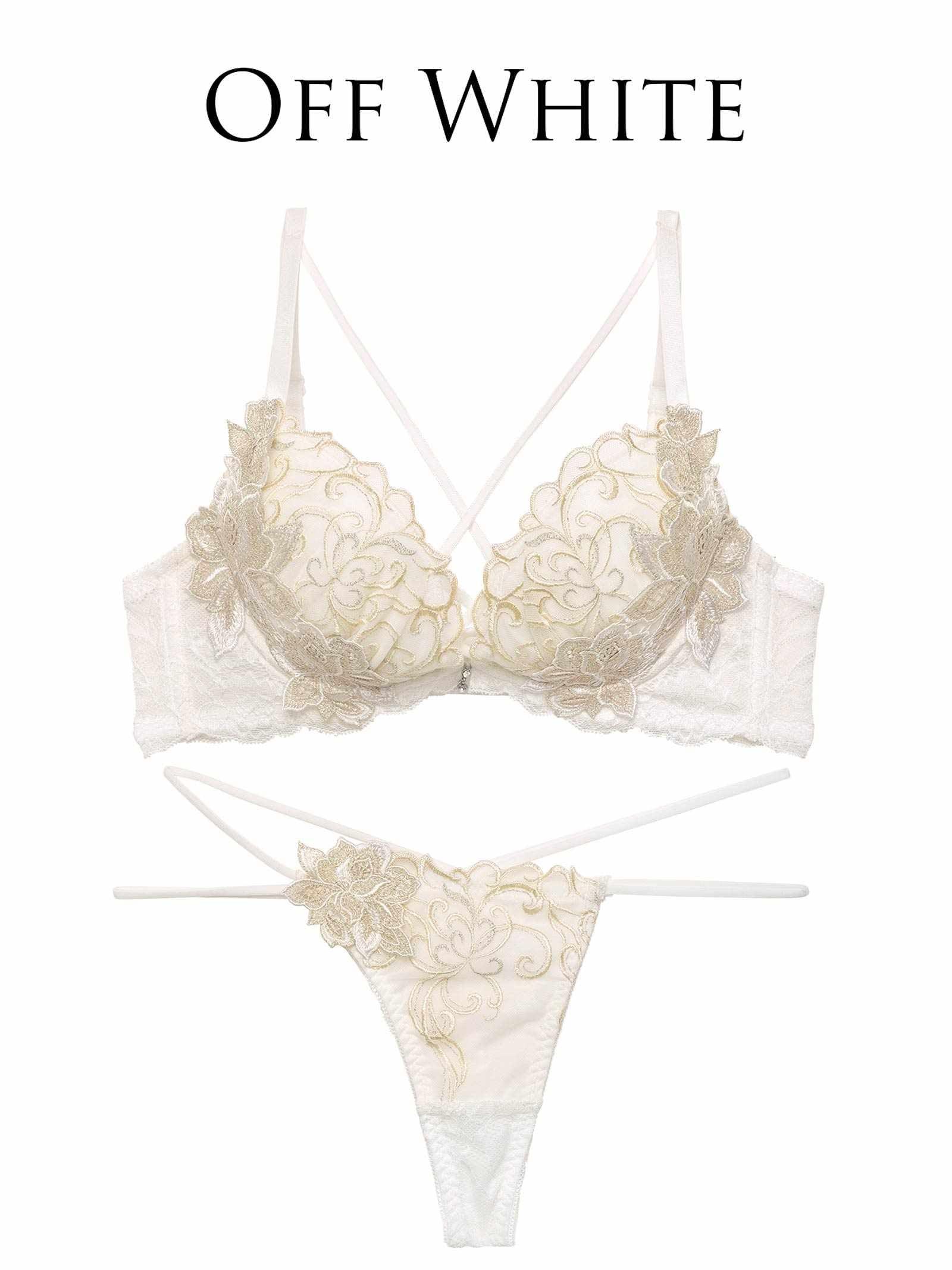 【永尾まりや着用】【Reinest】レーヴブロッサムレースアップブラジャー&バック透けTバックショーツ - 【公式】247Lingerie