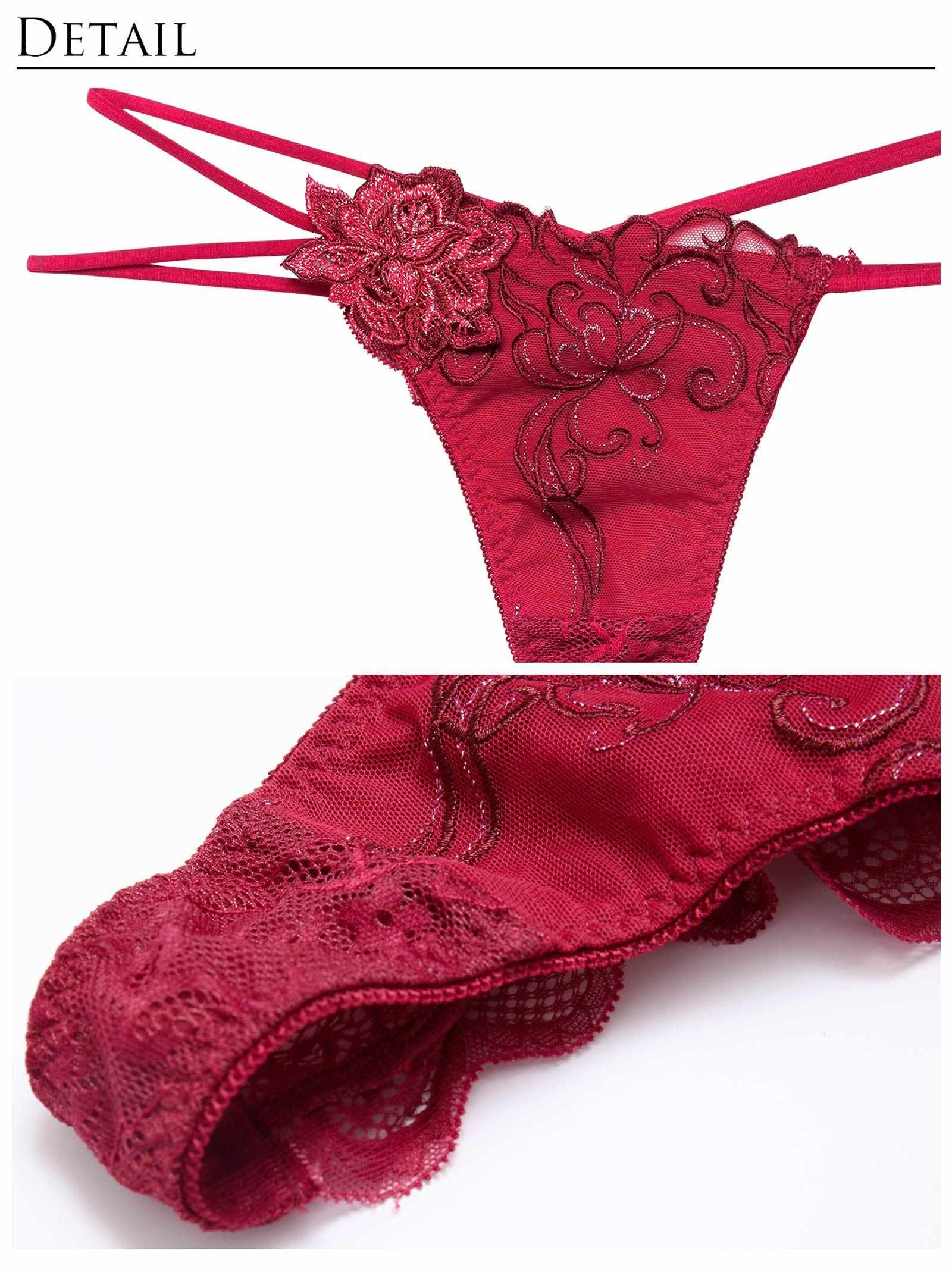 【永尾まりや着用】【Reinest】レーヴブロッサムレースアップブラジャー&バック透けTバックショーツ - 【公式】247Lingerie