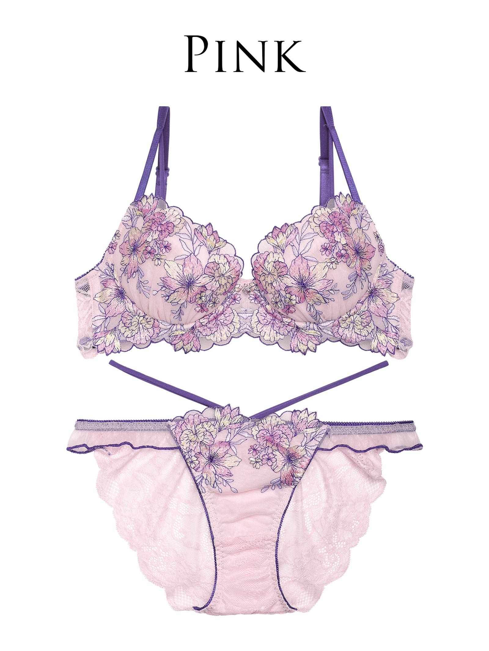 1/24新作!【永尾まりや着用】【Reinest】メロウフラワーエデンブラジャー&バック透けフルバックショーツ