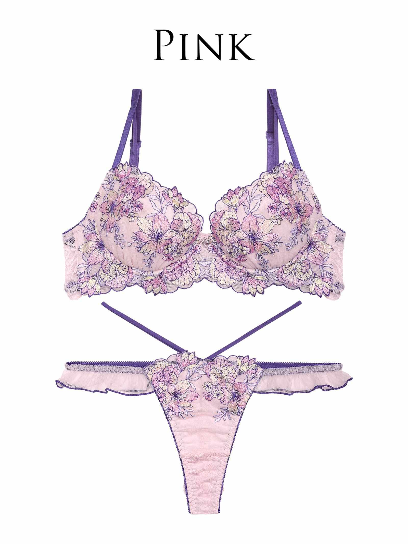 1/24新作!【永尾まりや着用】【Reinest】メロウフラワーエデンブラジャー&バック透けTバックショーツ