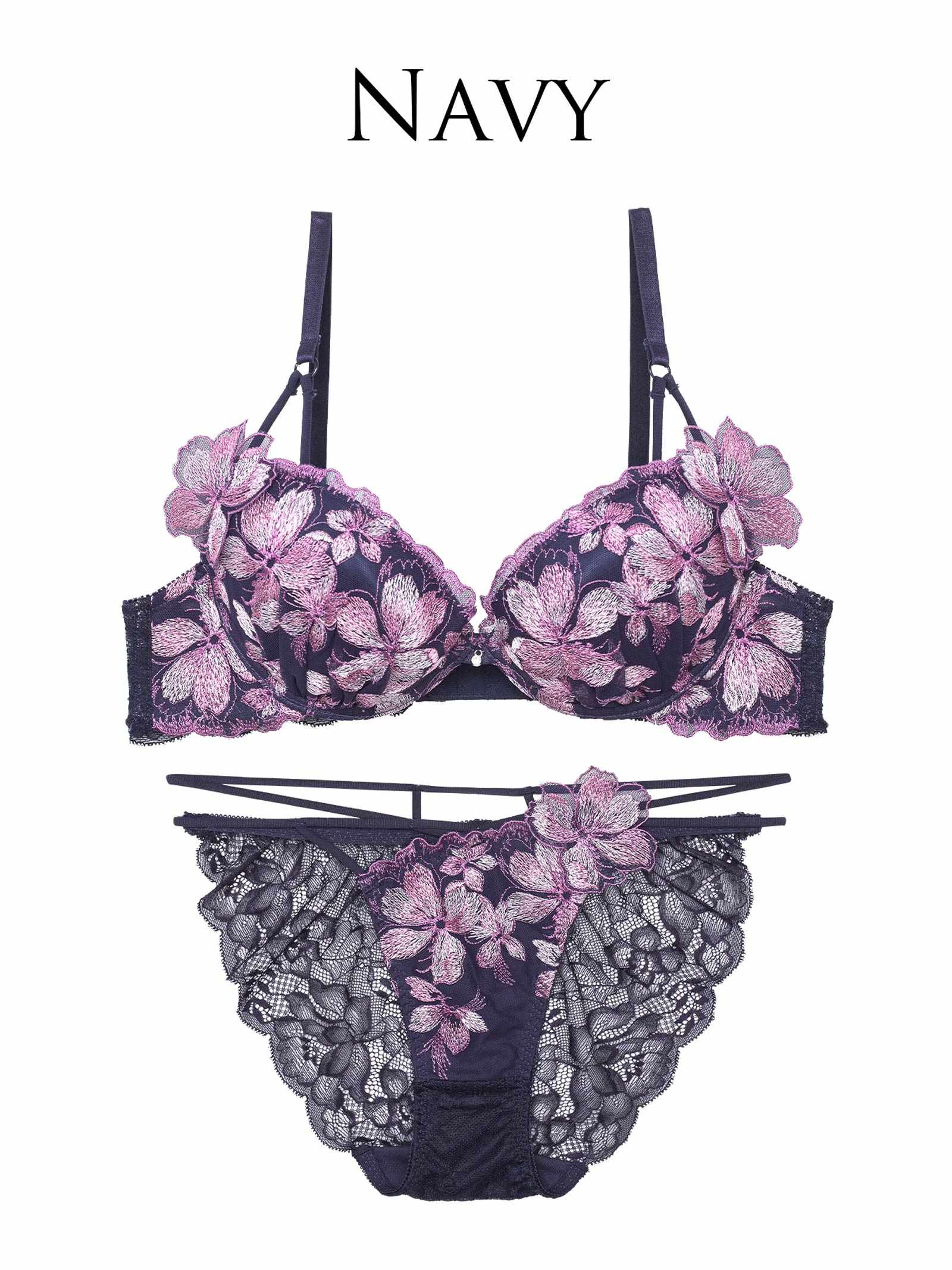 4/9新作!【永尾まりや着用】【Reinest】フェアリーチェリーブロッサムブラジャー&バック透けフルバックショーツ