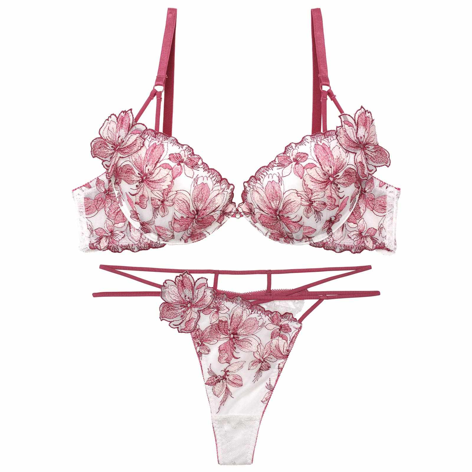 【永尾まりや着用】【Reinest】フェアリーチェリーブロッサムブラジャー&バック透けTバックショーツ