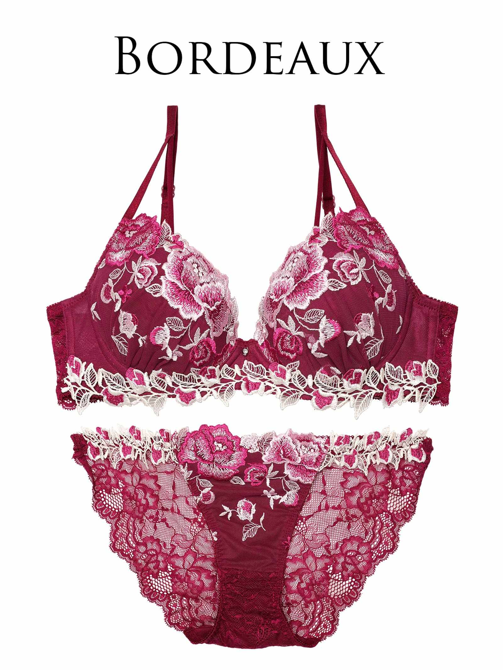 5/26新作!!【永尾まりや着用】【Reinest】リュクスローズブーケブラジャー&バック透けフルバックショーツ