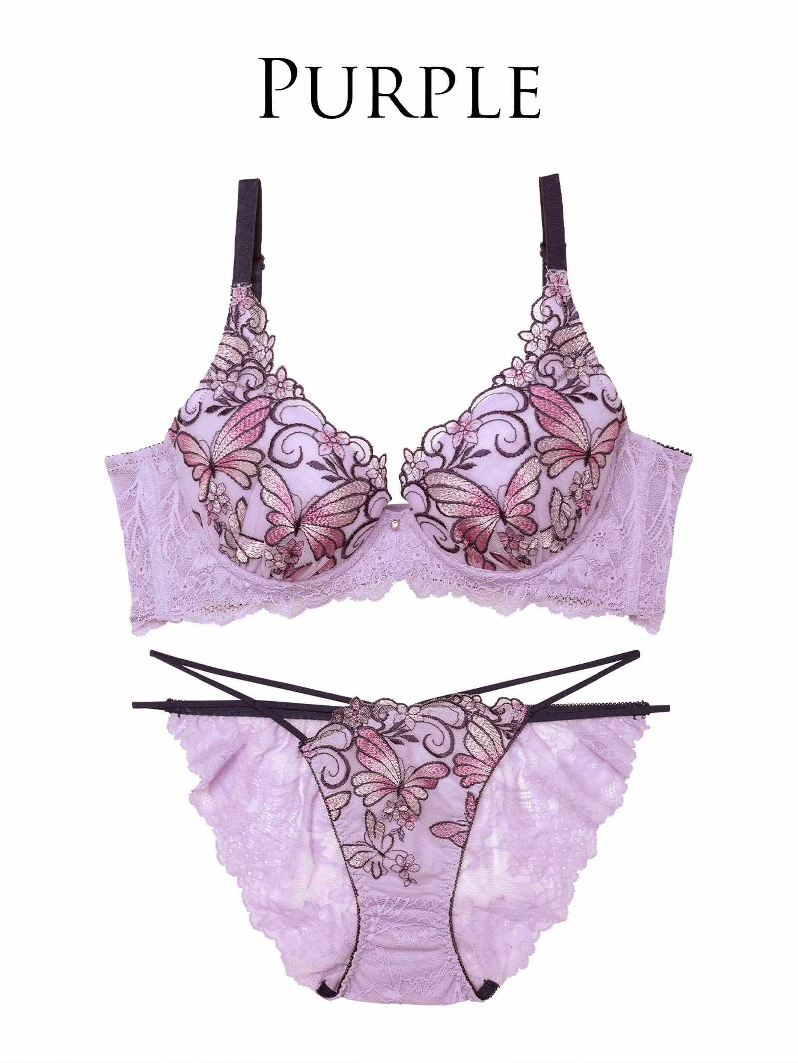 7/14新作!!【永尾まりや着用】【Reinest】エレガンスパピヨンフルール育乳脇高★魔法のブラジャー&バック透けフルバックショーツ