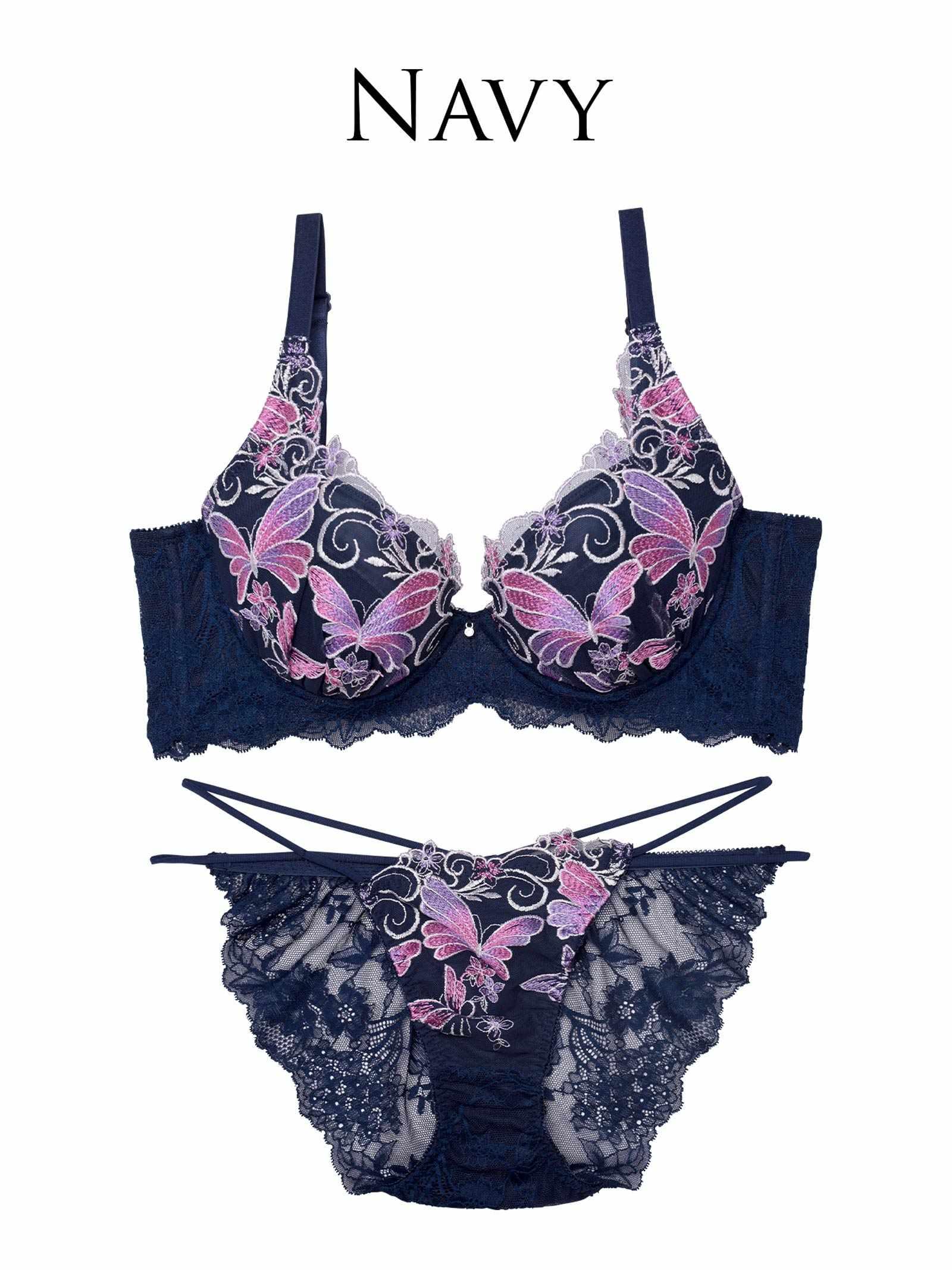 7/14新作!!【永尾まりや着用】【Reinest】エレガンスパピヨンフルール育乳脇高★魔法のブラジャー&バック透けフルバックショーツ