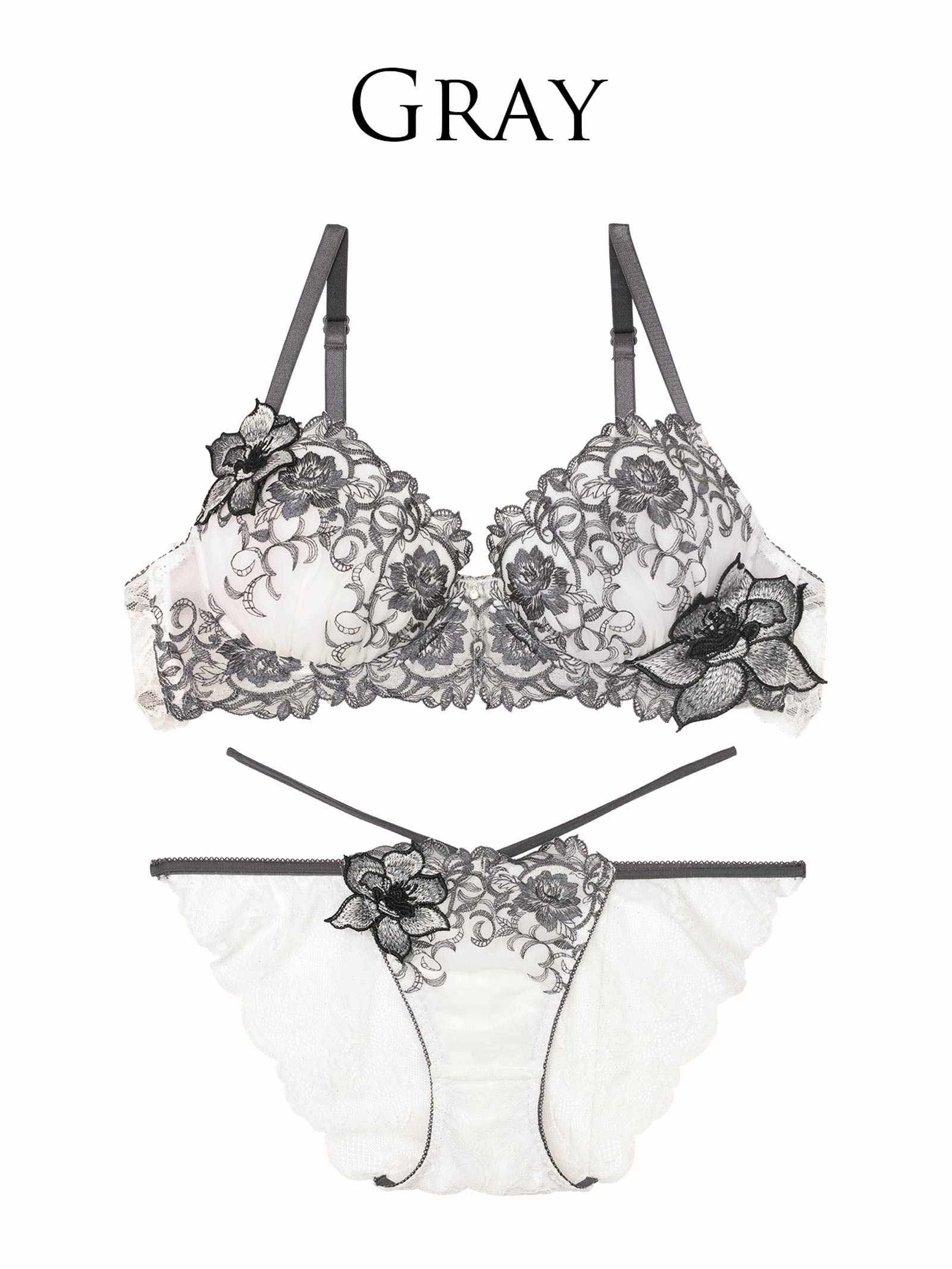 6/30新作!!【永尾まりや着用】【Reinest】ロイヤルアイビーローズブラジャー&バック透けフルバックショーツ