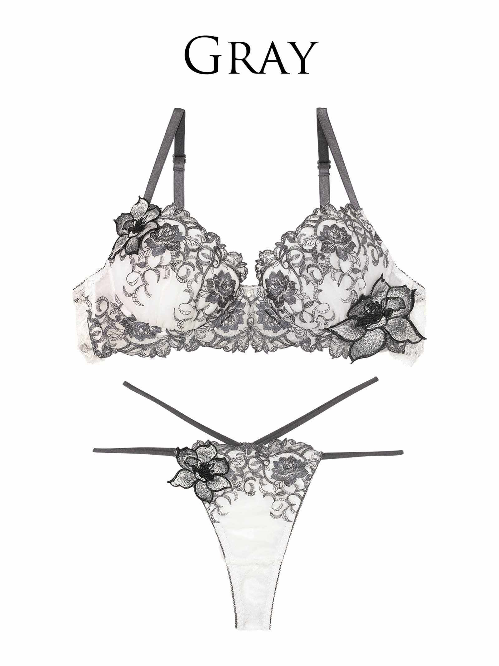 6/30新作!!【永尾まりや着用】【Reinest】ロイヤルアイビーローズブラジャー&バック透けTバックショーツ